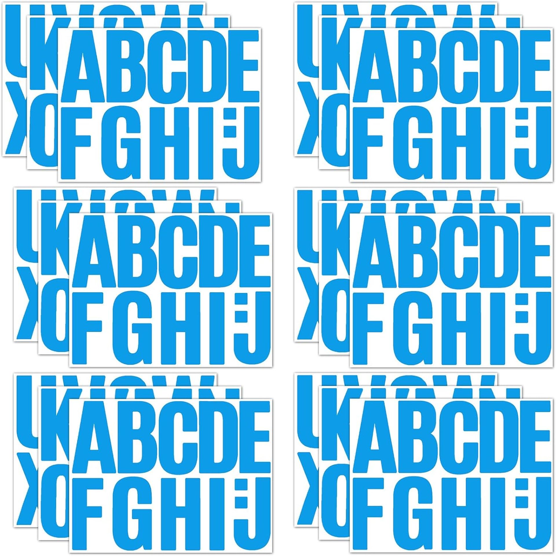 Alphabet Letter Stickers 18 Sheets Waterproof Vinyl 4 Inch for Crafts, Signs & Decoration - Blue M