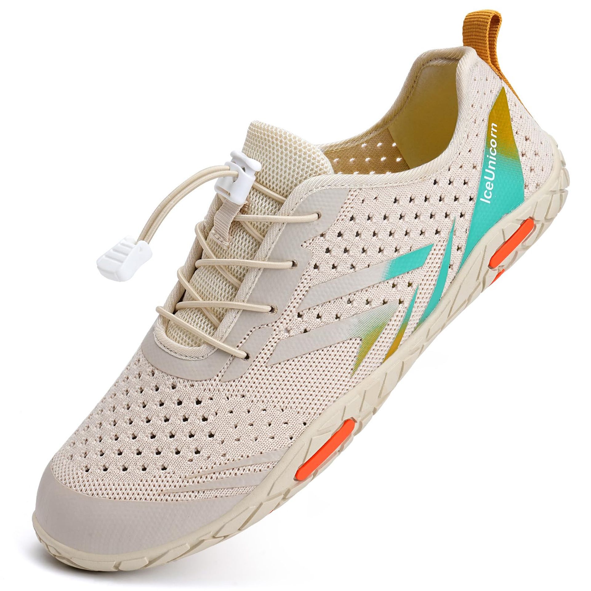 Unisex Water Shoes Quick Dry Barefoot Aqua Swim Beach Pool Footwear - Beige UK 5