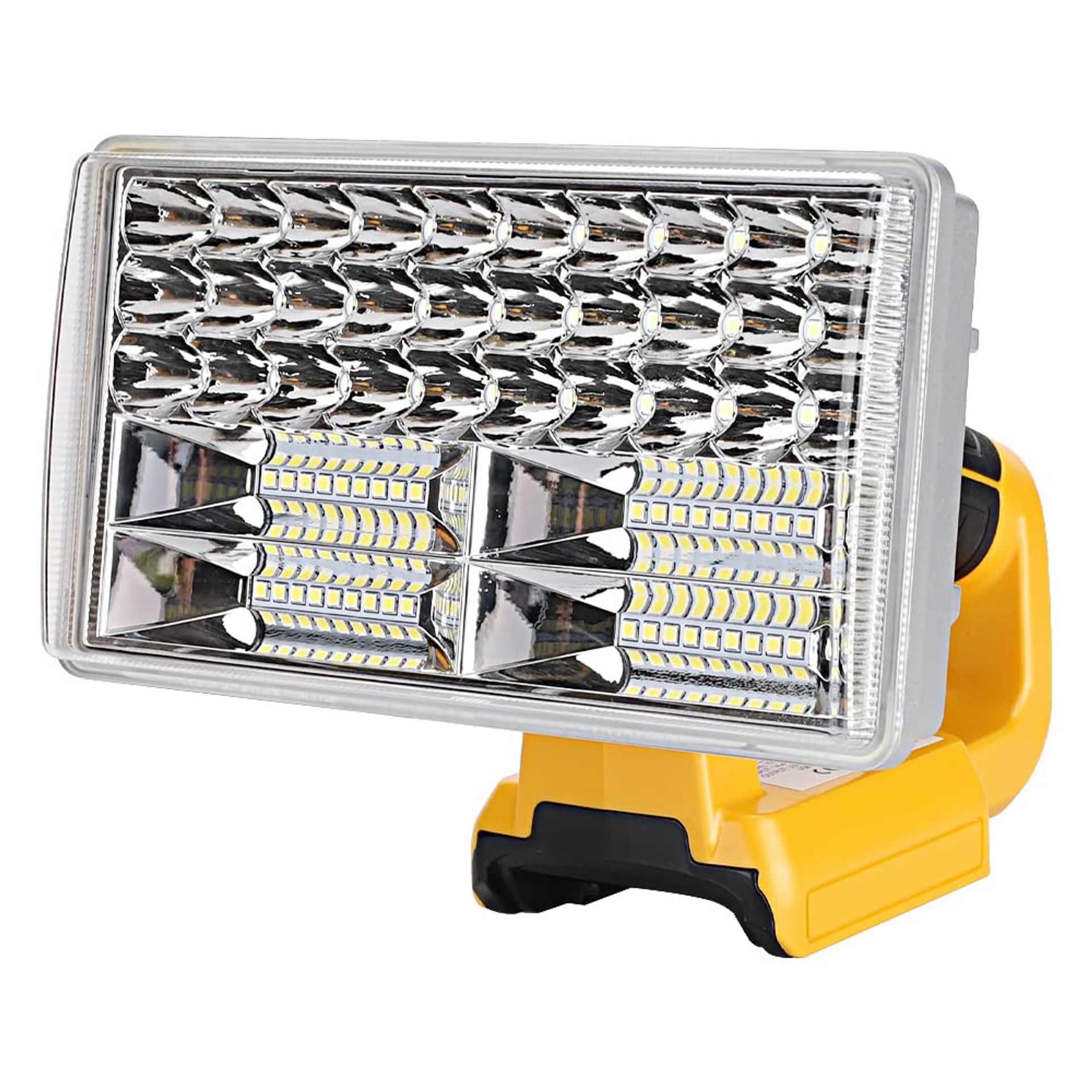 Cordless LED Work Light 18V Portable Outdoor Jobsite Lamp 3300lm with USB Charging Port Compatible with Dewalt Batteries - Yellow 8In 3300lm Flashlight