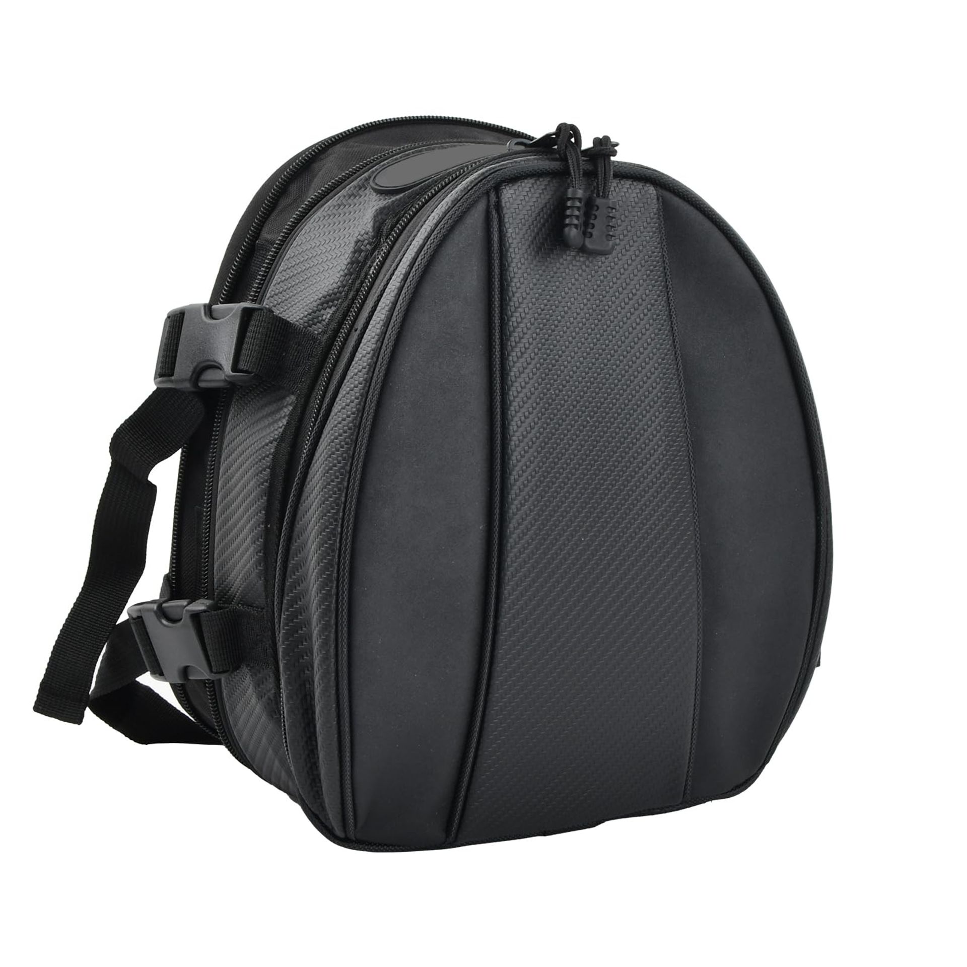 Multifunctional Motorcycle Tail Bag Waterproof Oxford Luggage Saddle Bag with Shoulder Strap 10L - Black 30x24x8-15cm