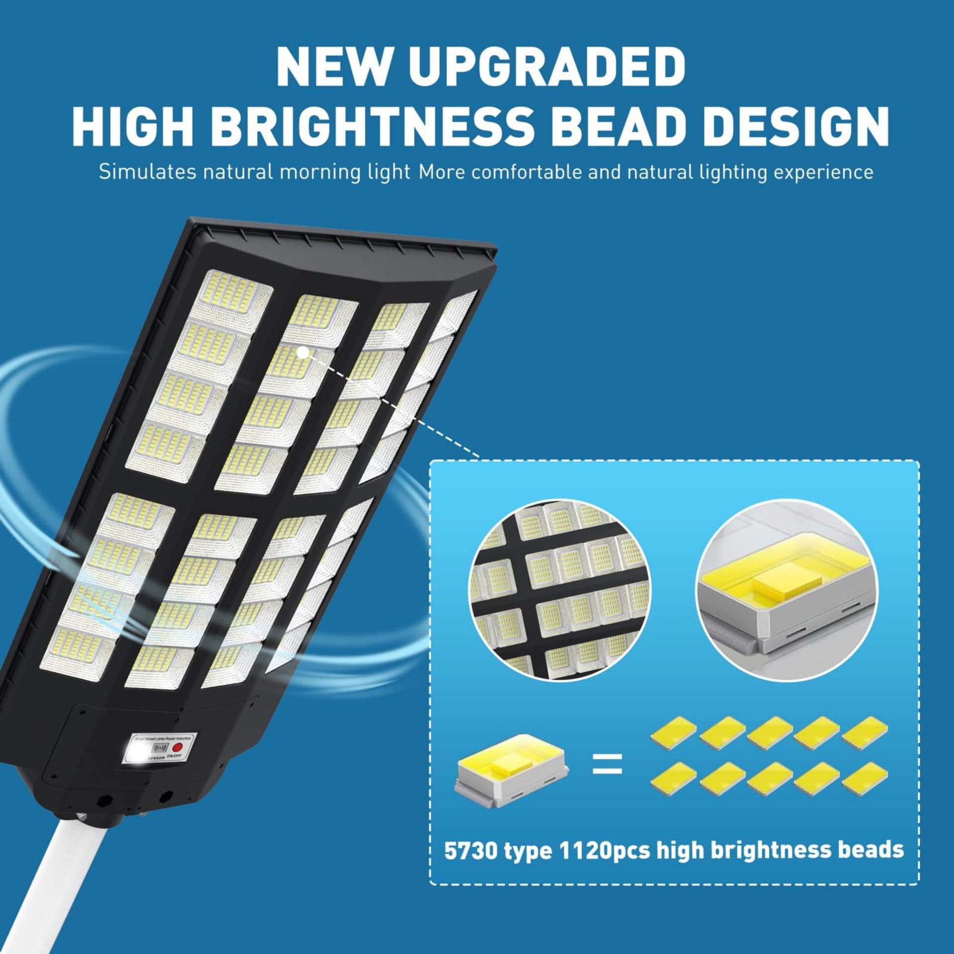 Solar Lights Outdoor Garden 4200W Motion Sensor IP66 Waterproof Street Wa