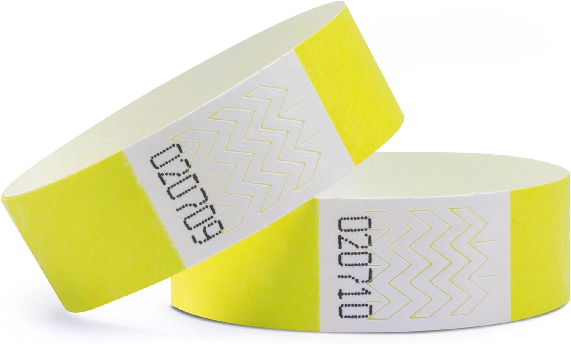 Tyvek Event Wristbands Tear-Resistant Waterproof Numbered Pack of 500 - Neon Yellow 19x254mm
