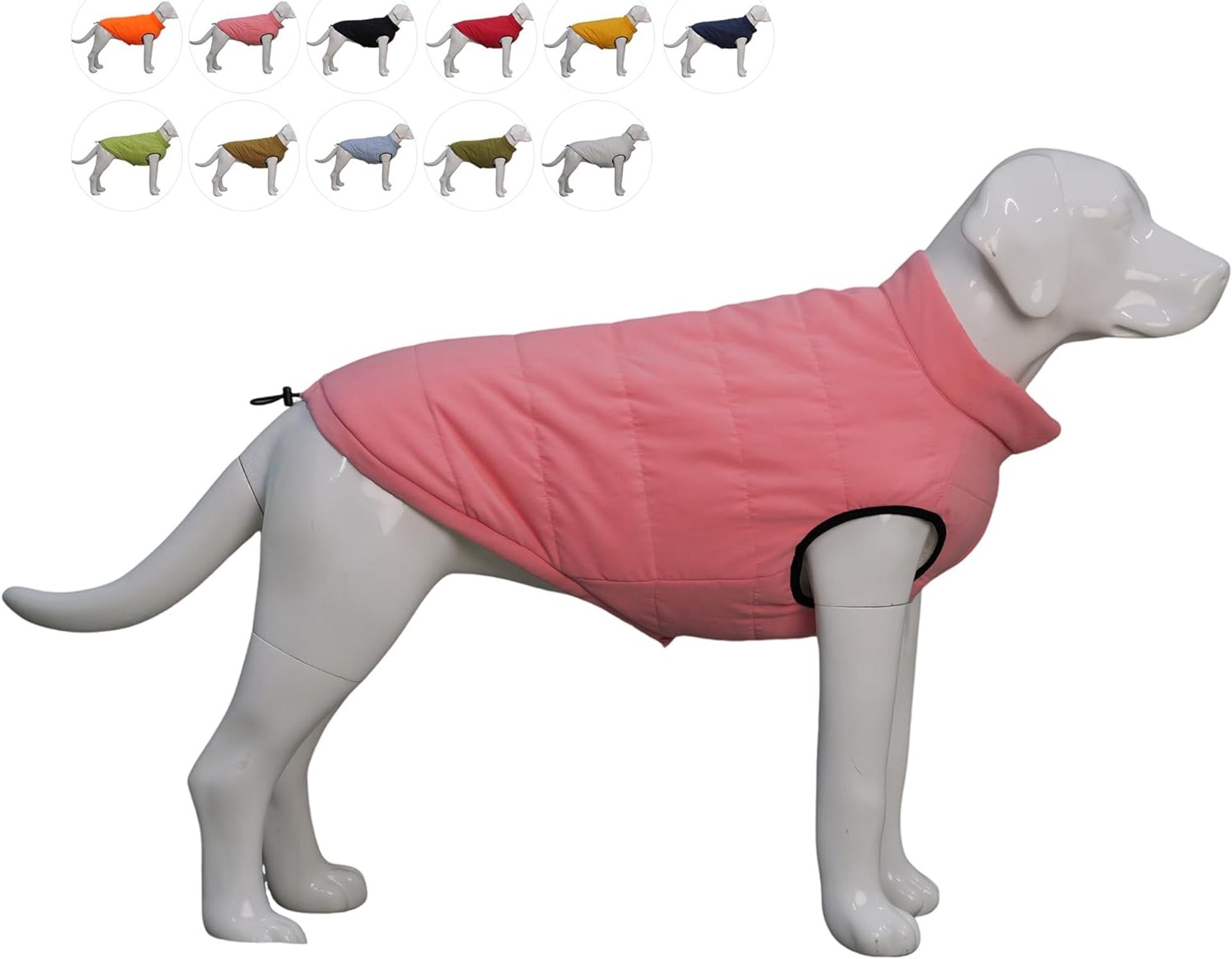 Waterproof Fleece-Lined Winter Dog Vest with Button Closure – Warm & Stylish Coat for Cold Weather, Size 3XL Pink