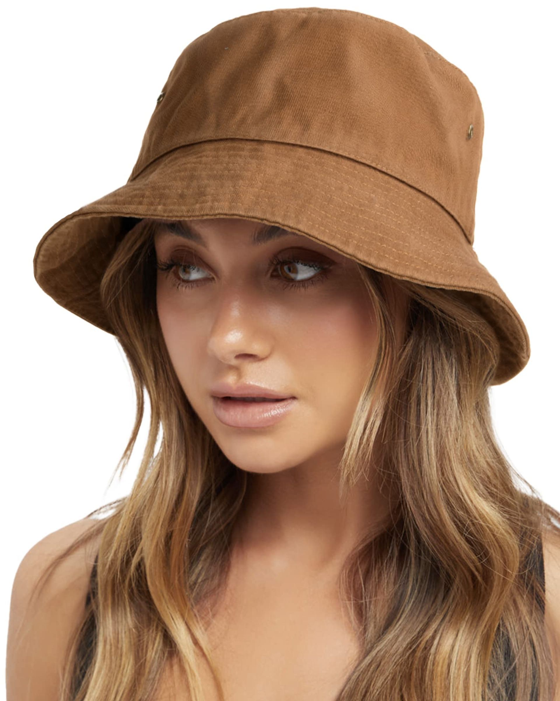 Unisex Vintage Washed Cotton Bucket Hat M-L - Ideal for Travel, Fishing, Camping & Beach