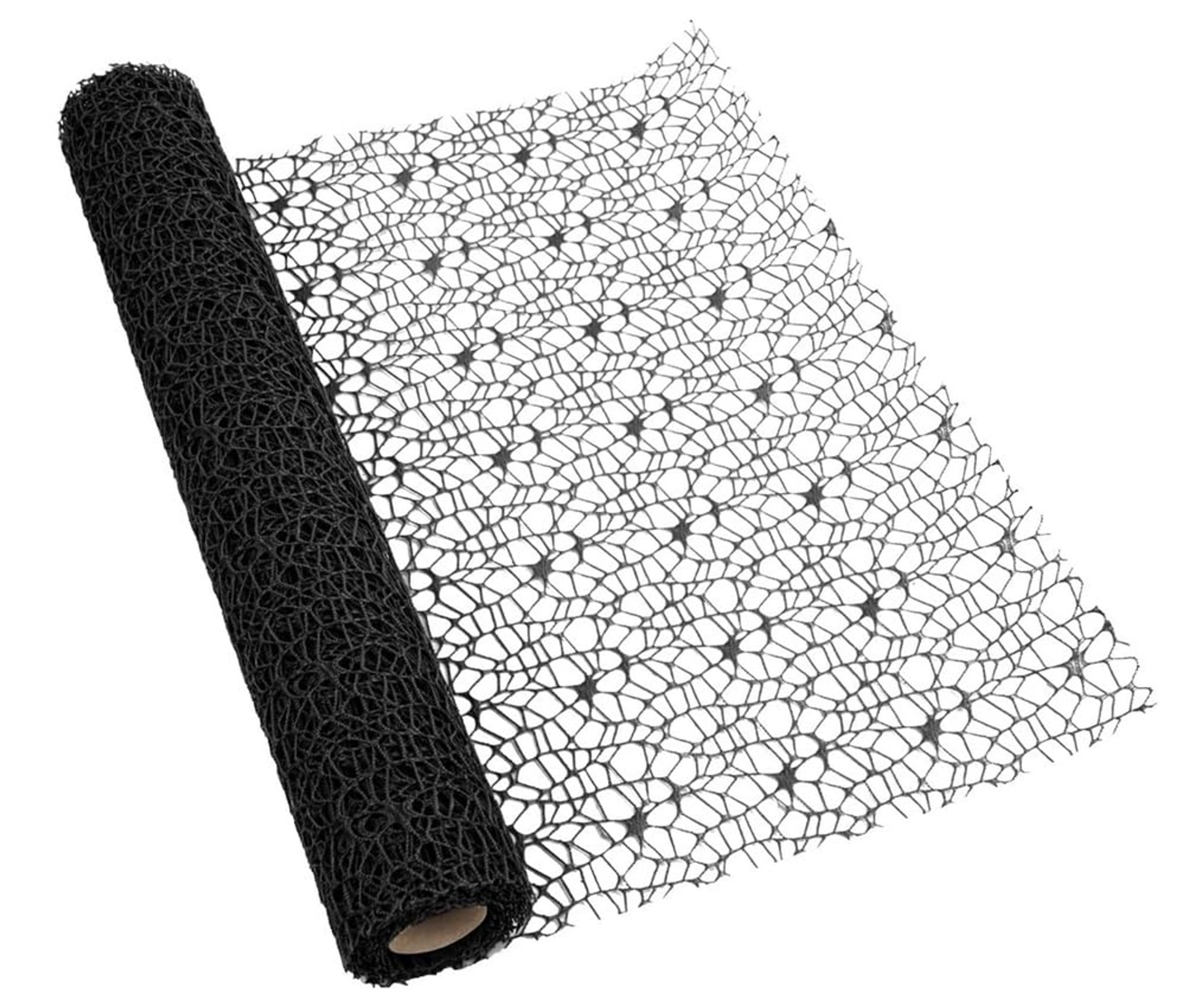 Korean style Jacquard Net Mesh Openwork Floral Wrapping Paper 2 Roll Florist Supplies Flower Bouquet Wrapping Paper Floral Supplies for Fresh Flowers, 50cm x 5 Yard (Black)