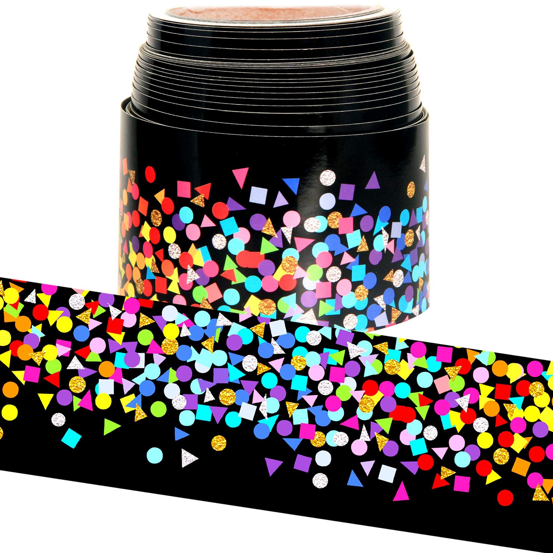 16M Colourful Confetti Bulletin Board Borders for Classroom Decoration
