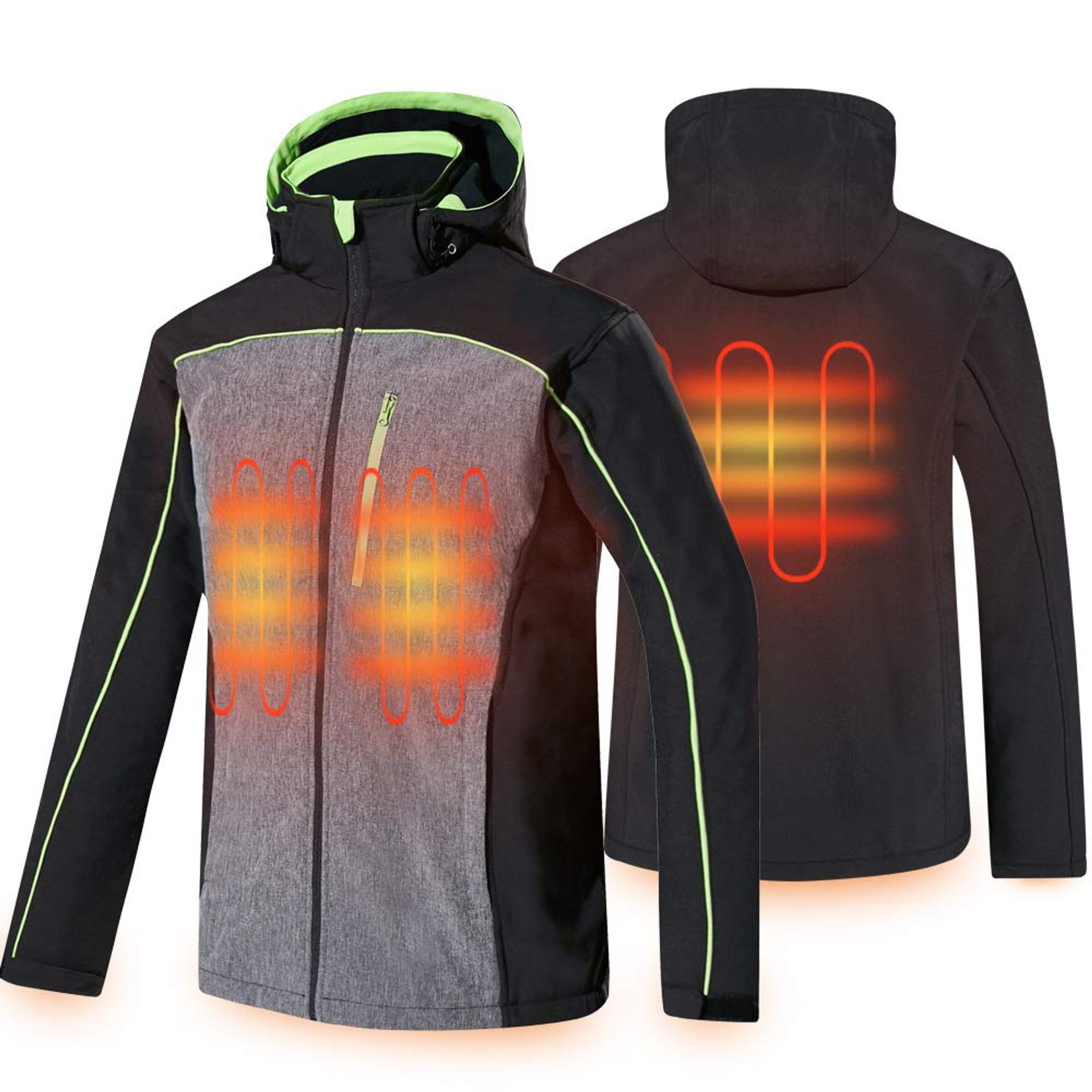 XXL Men's Heated Jacket - Windproof, Waterproof with 3 Heating Levels & 10000mAh Battery Pack