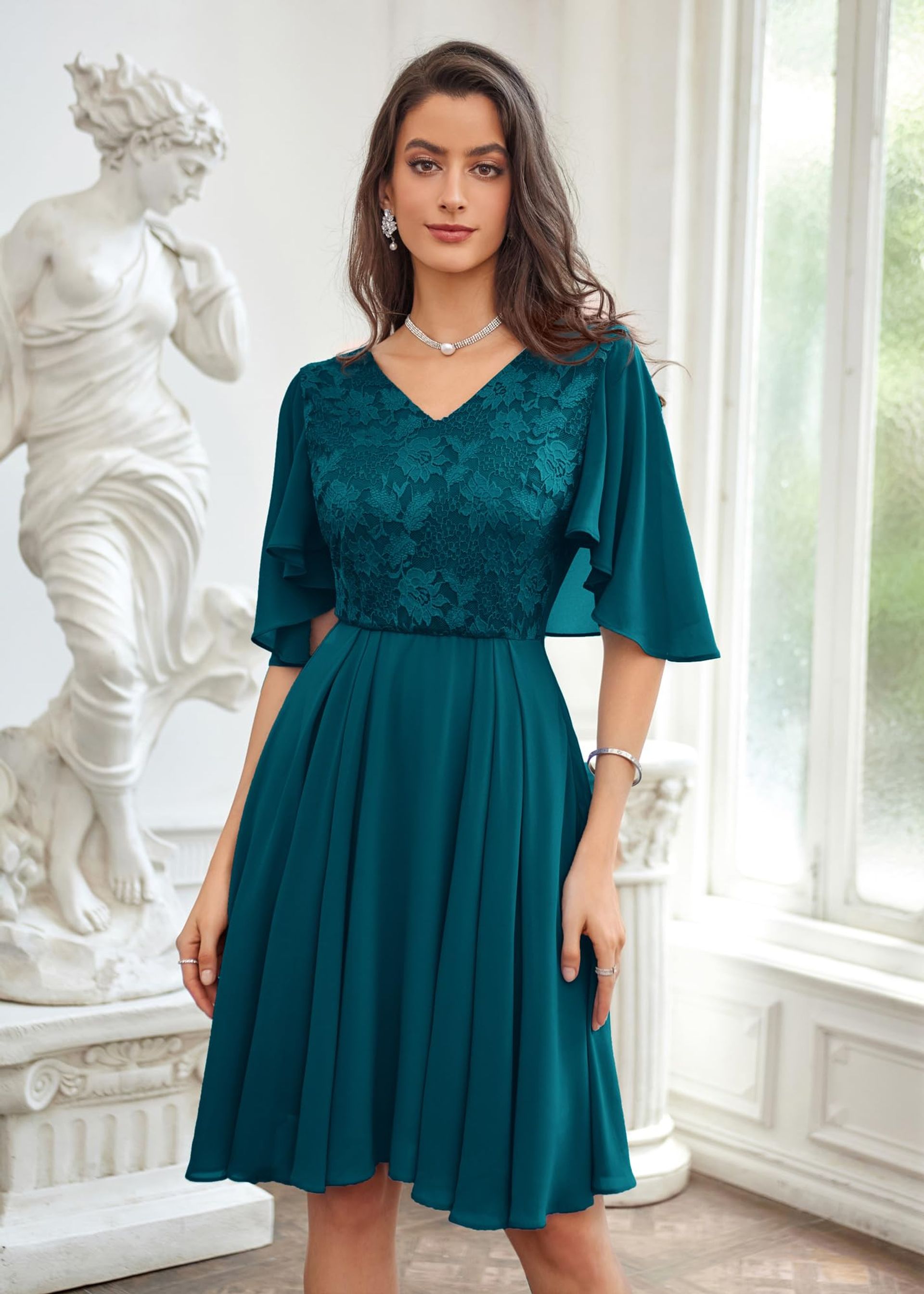 Grace Karin Cerulean Midi A-Line Dress Size 10