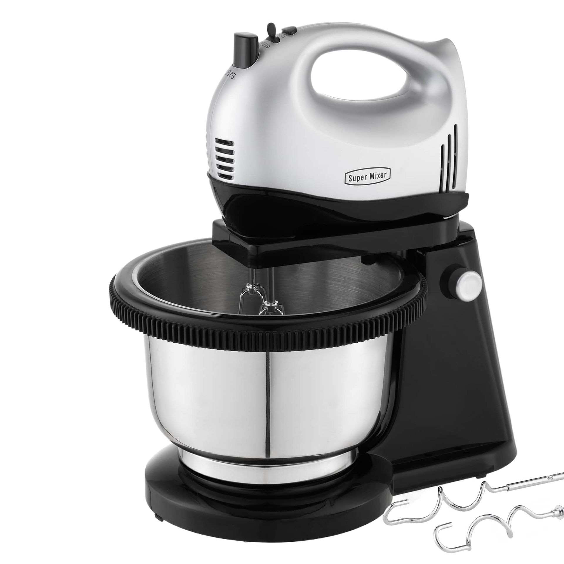Electric Hand and Stand Mixer 300W 5-Speed with Stainless Steel Bowl, Turbo Function and Eject Button - Black S3A - Spring Refresh