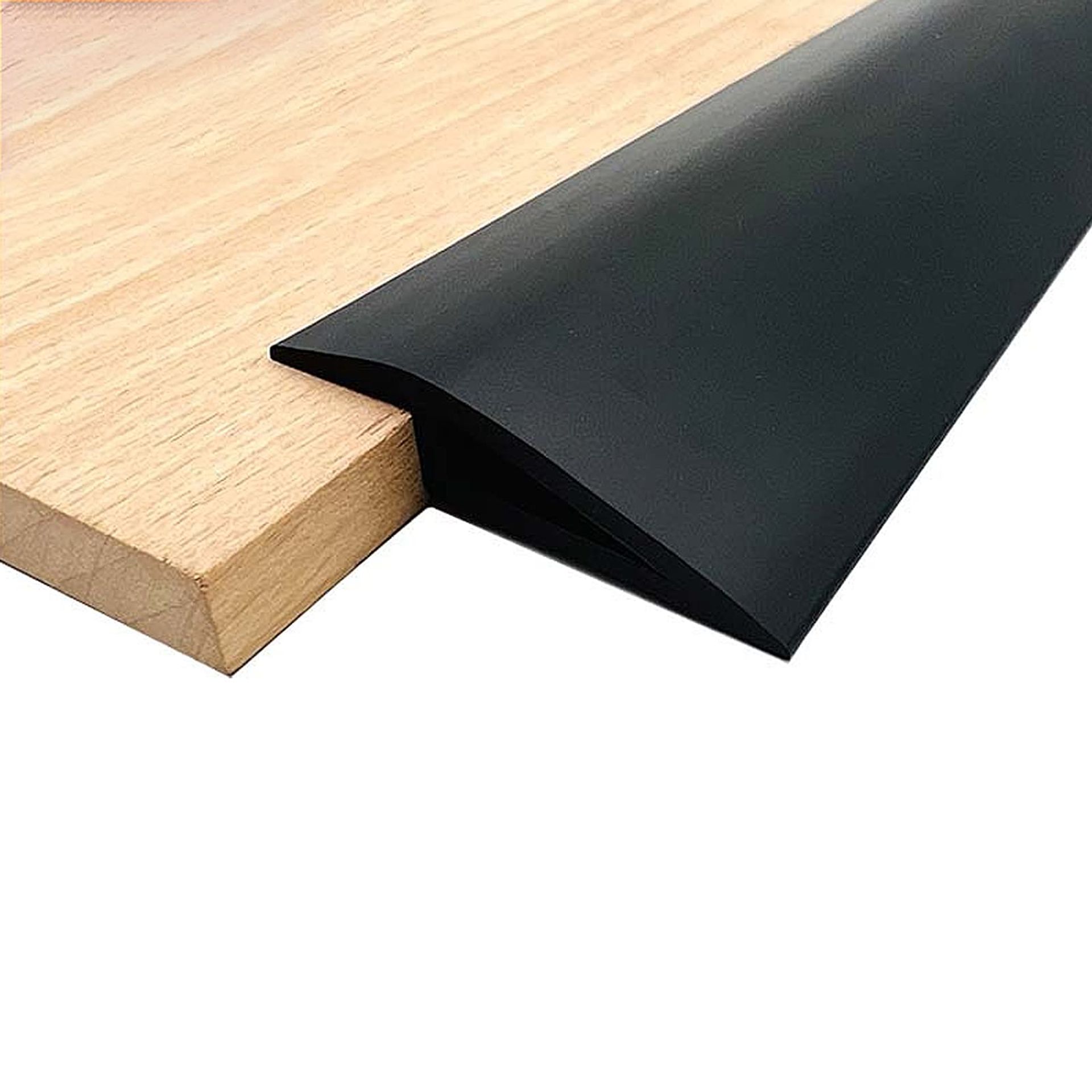 Rubber Threshold Ramp Self-Adhesive Non-Slip Floor Transition Strip for Doorways, Steps and Wheelchair Access - Black 3m (1cm)