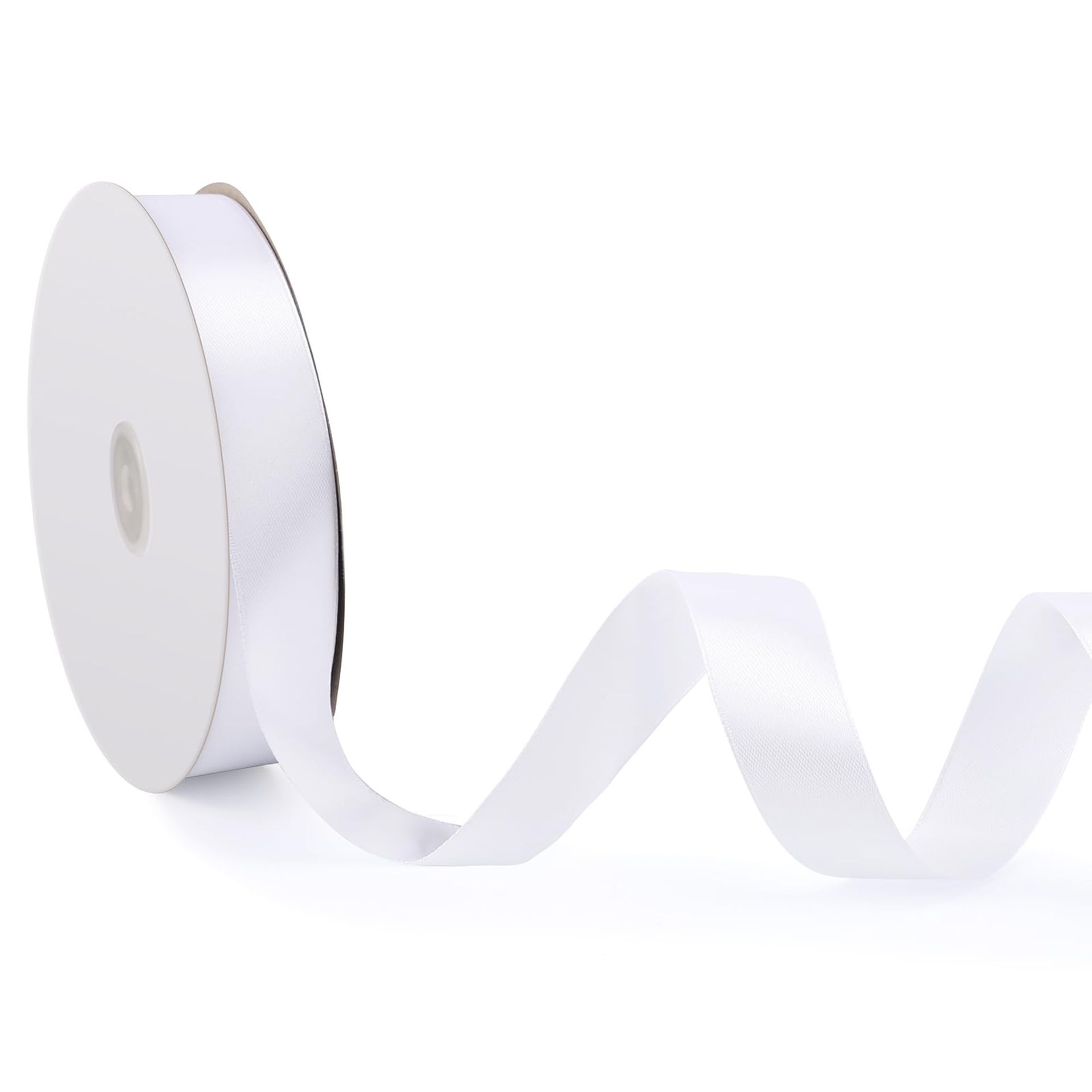 25mm White Satin Ribbon 92m Roll - Perfect for Crafting, Gift Wrapping & Decorations
