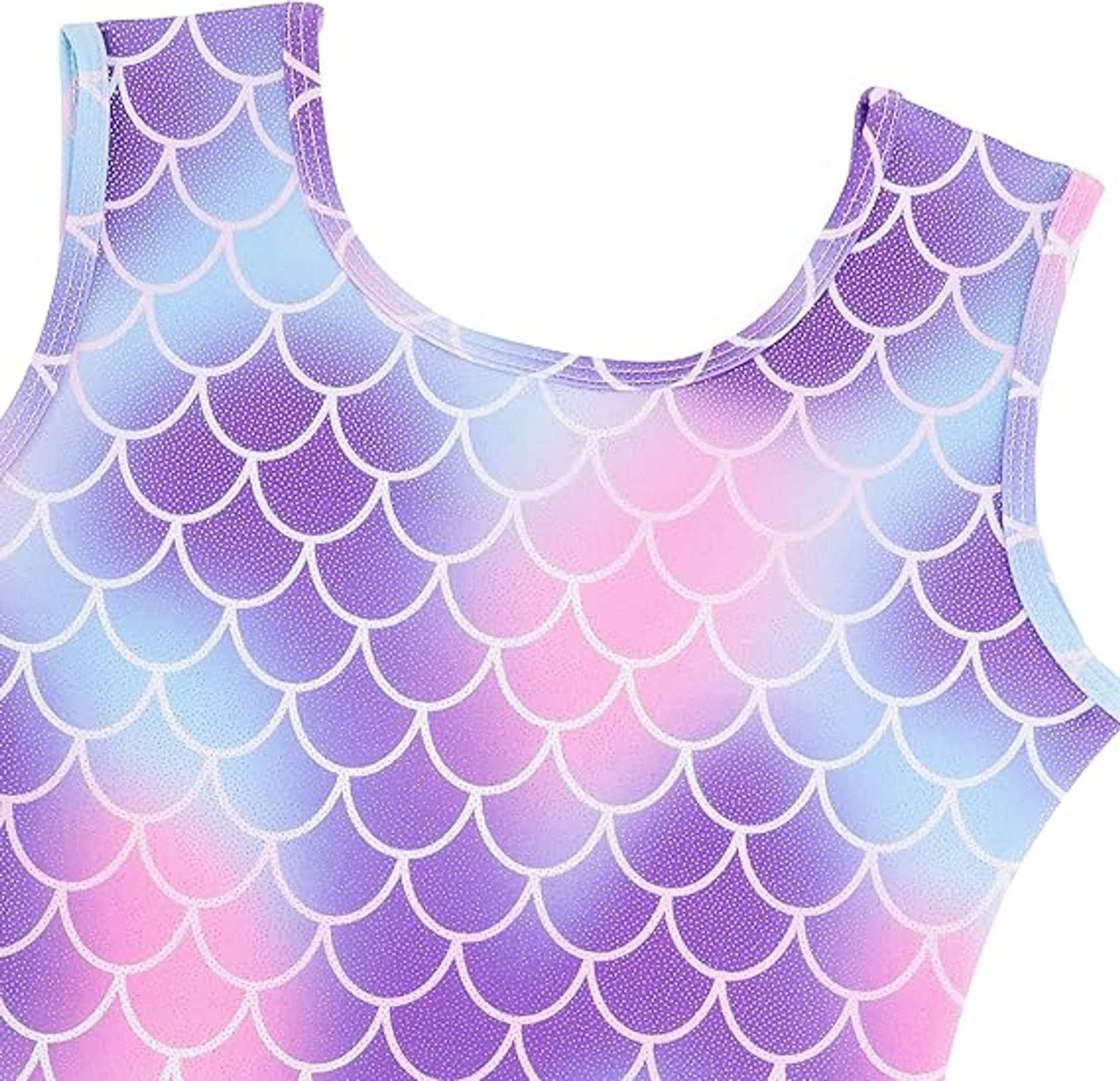 Girls' Lilac Gymnastics Leotard - Sparkle Short Sleeve Ballet Dance Costume, Size 140
