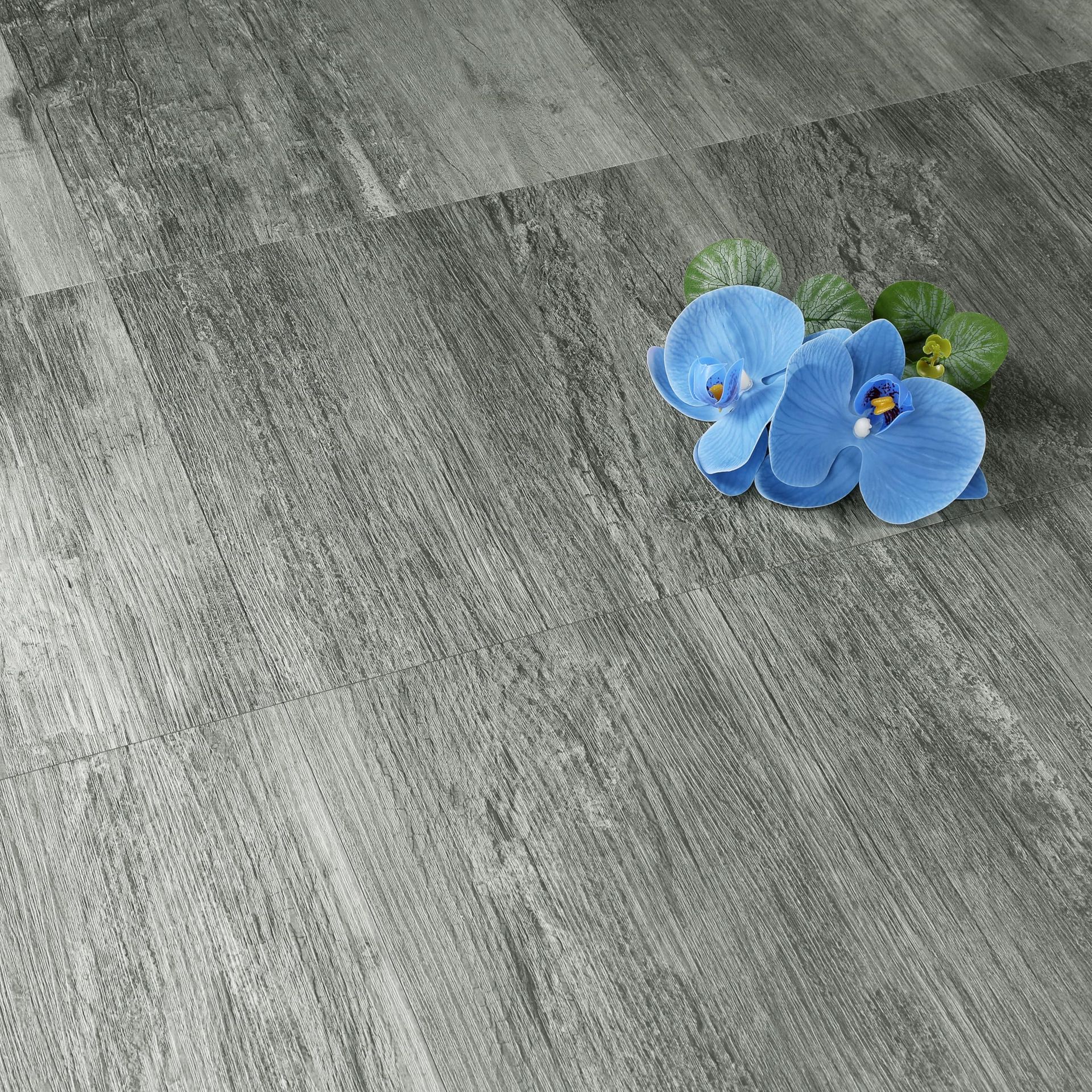Self Adhesive Vinyl Floor Tiles 30 Pcs 30x30CM Peel and Stick Waterproof Wood Effect - Grey Oak