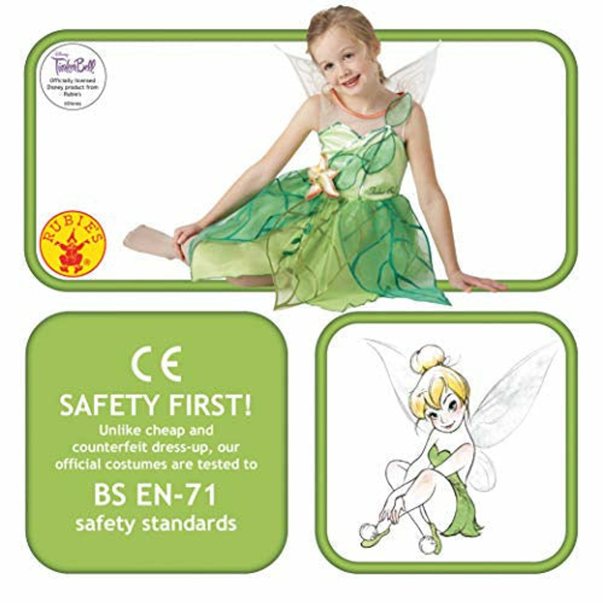 Rubie'S Official Tinkerbell Fairy Girls Disney Fancy Dress Fairies Costum