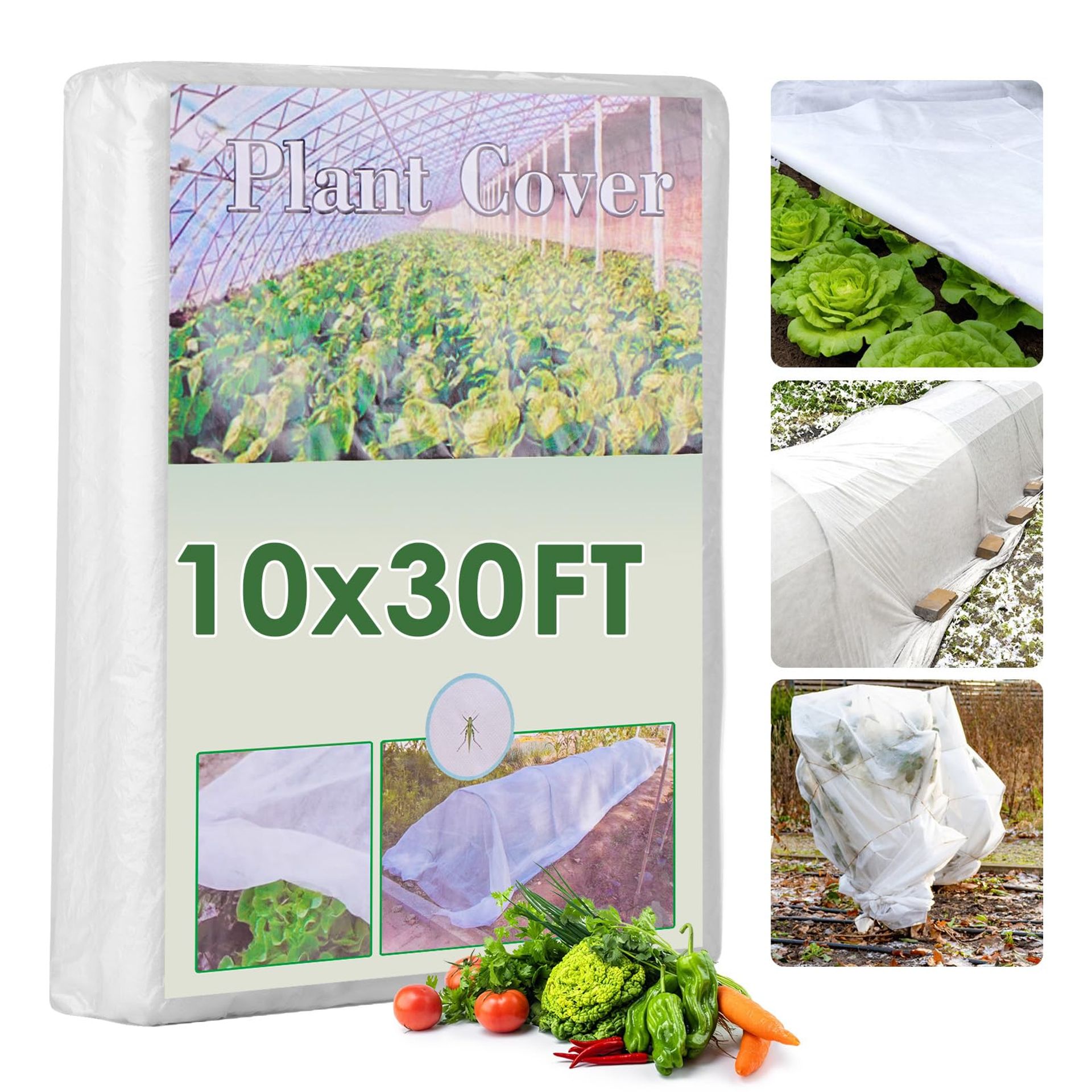 3m x 10m White Garden Plant Protection Cover - Frost Blanket for Winter Vegetables & Trees