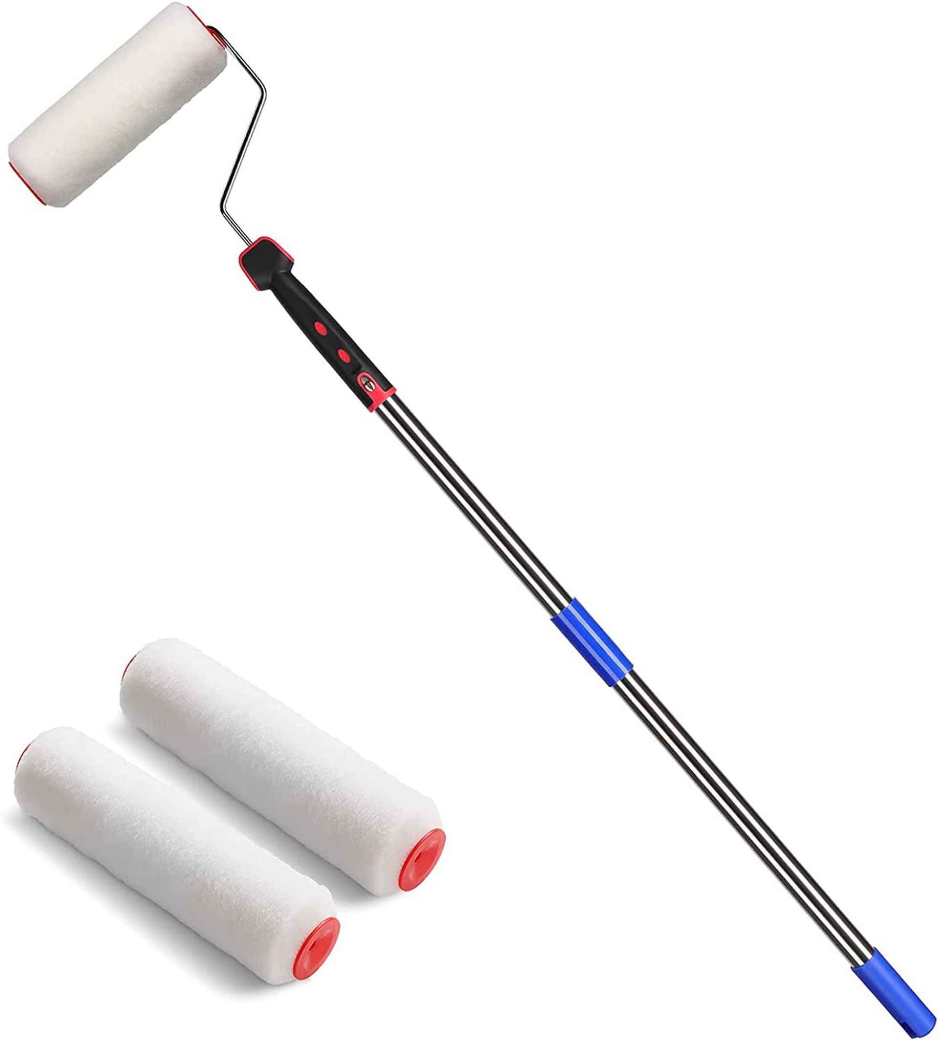 Multi-Function Paint Roller Kit with Stainless Steel Pole, Ideal for Walls & Ceilings, High Efficiency & Durable