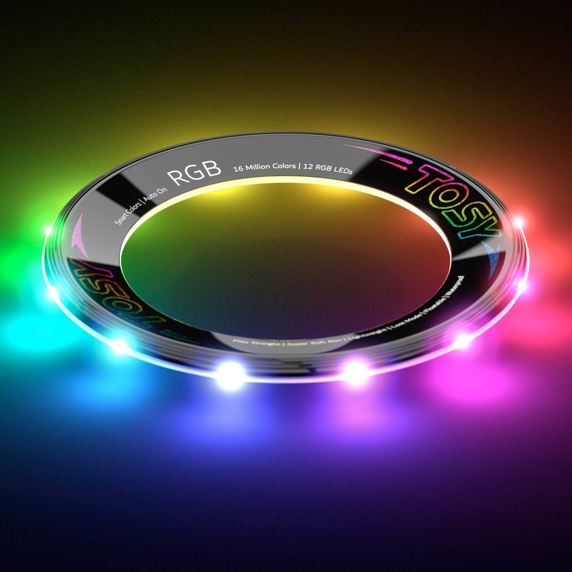 Flying Ring Light-Up Toy 36 RGB LEDs Waterproof Auto Light Up Outdoor Play - RGB Ring (Set of 3)