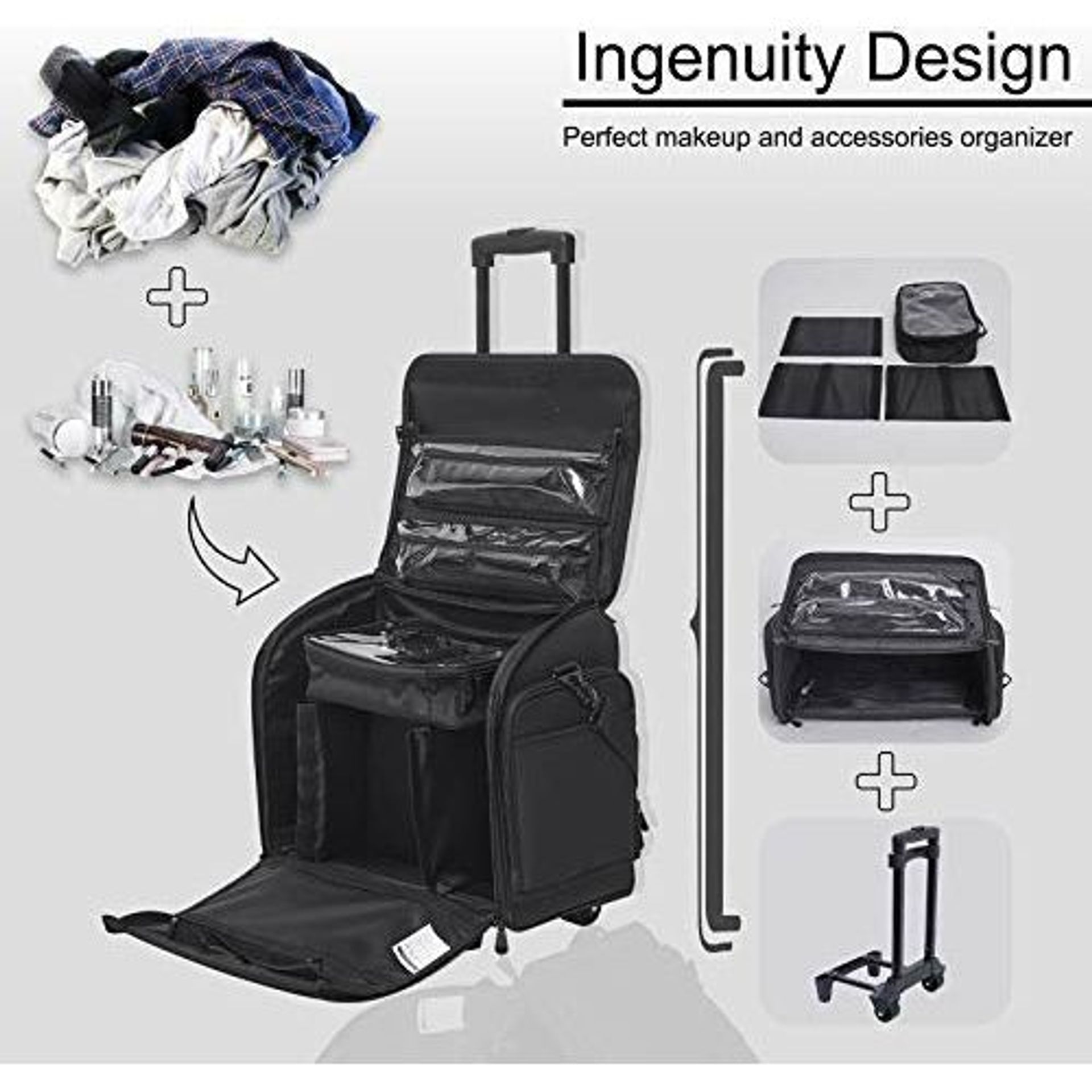 LUVODI 美容キャリー LUVODI Trolley Makeup Case Travel Cosmetic Luggage Suitcase