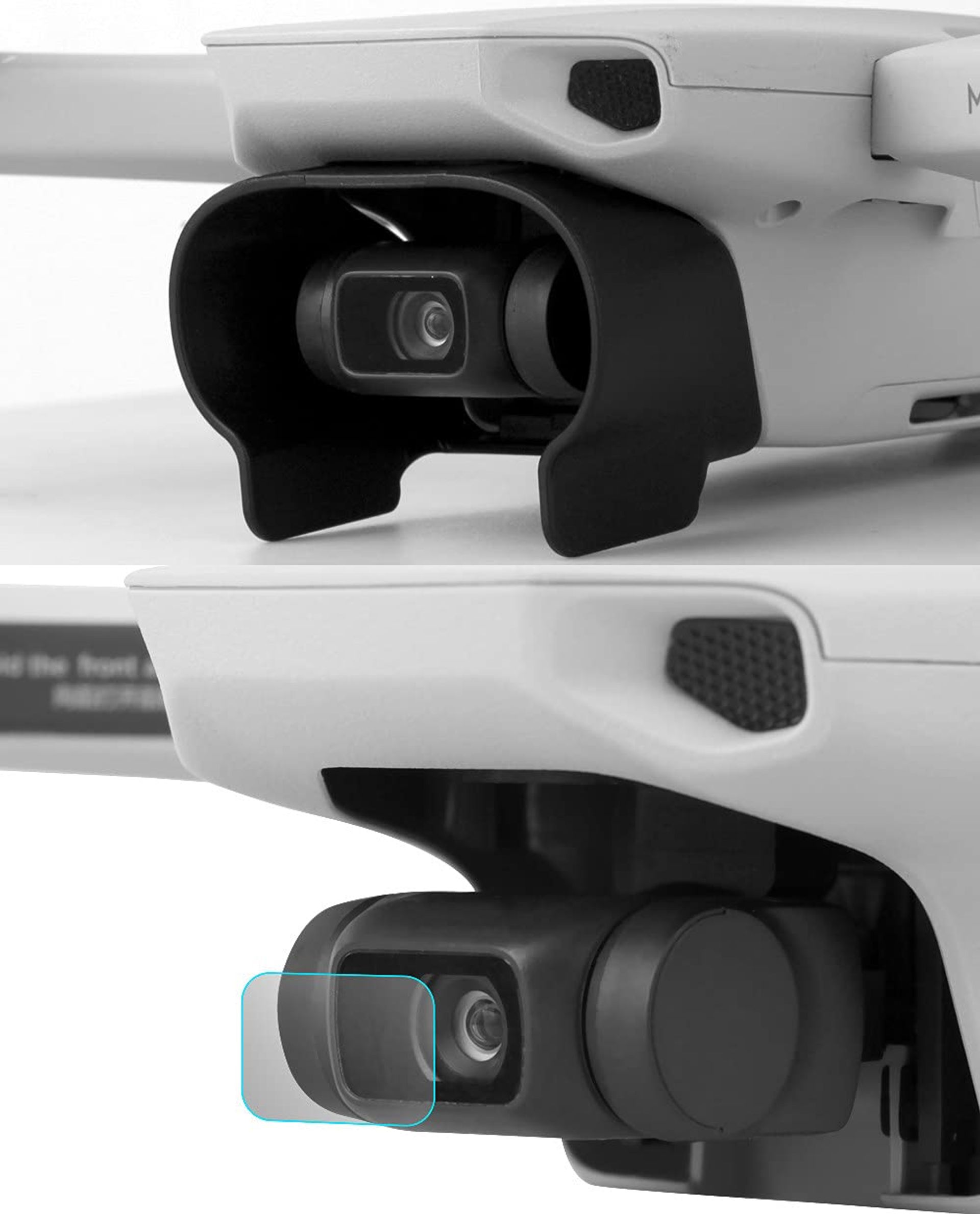 Multifunctional Drone Accessories Kit Lens Hood & Protective Film Compatible with DJI Mavic Mini / Mini 2 / Mini SE - Grey Lens Hood + Protective Film