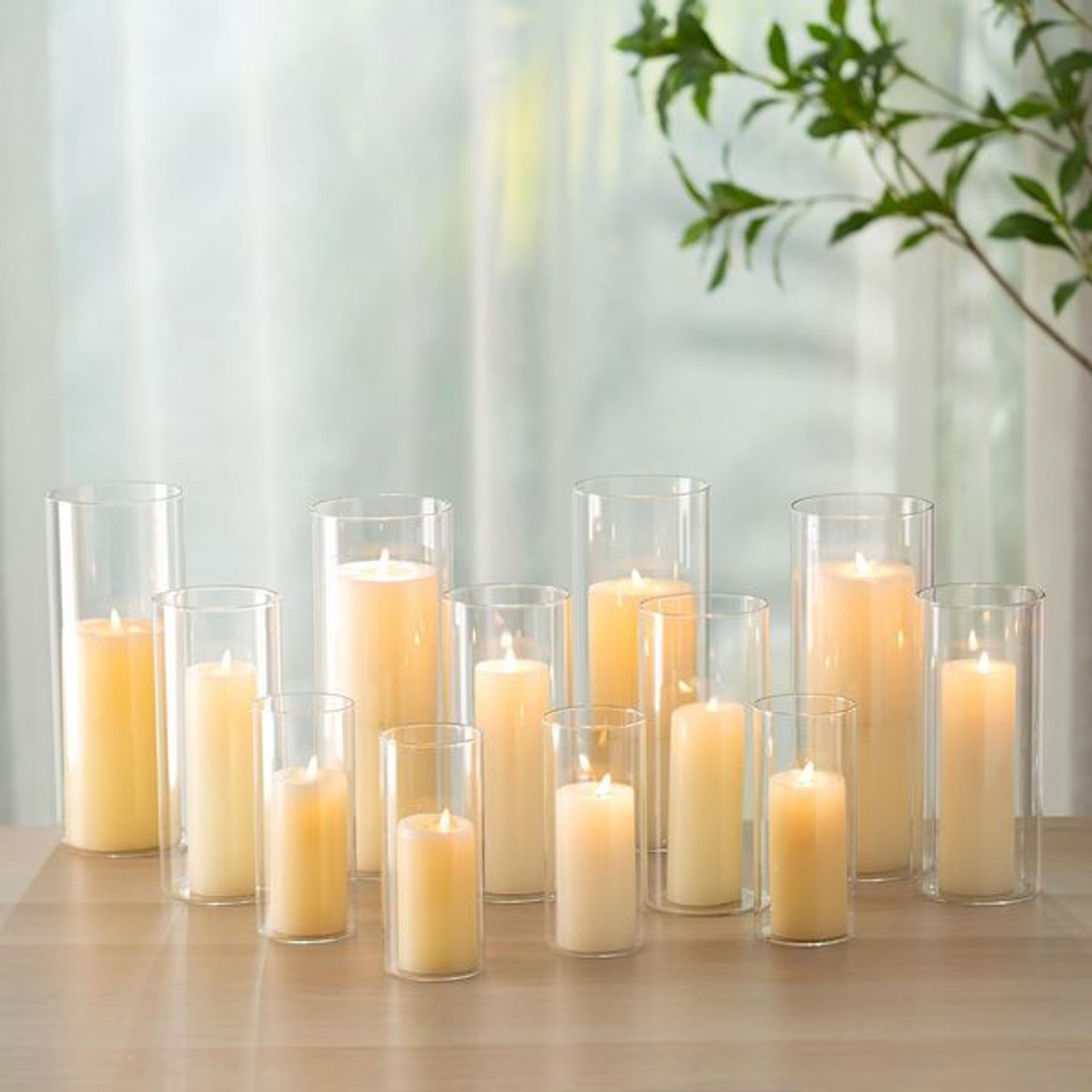 Romadedi Hurricane Candle Holders Glass - Set Of 3 Flower Vase For Pillar