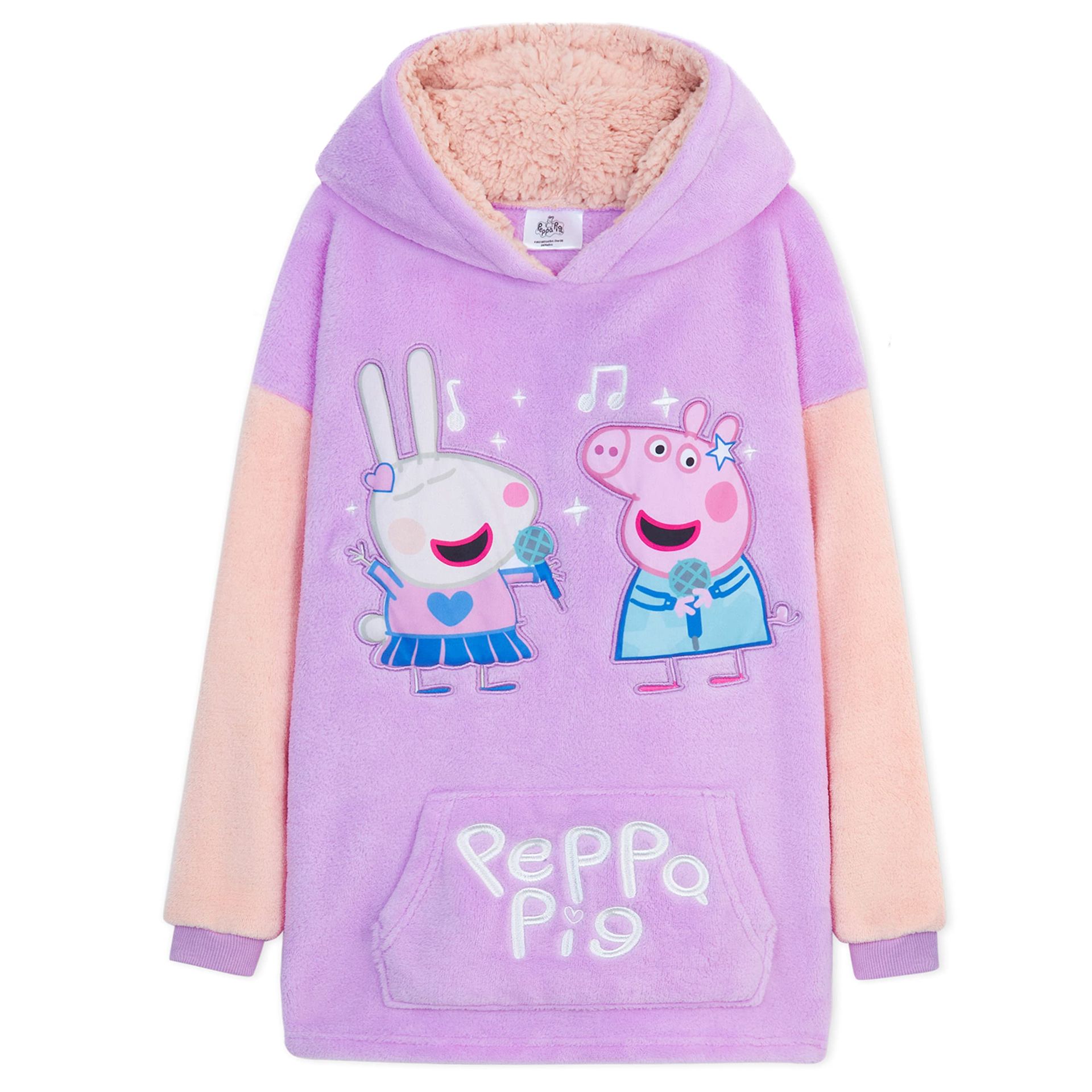 Peppa Pig Oversized Hoodie Blanket for Kids - Cosy Sherpa Fleece with Kangaroo Pocket