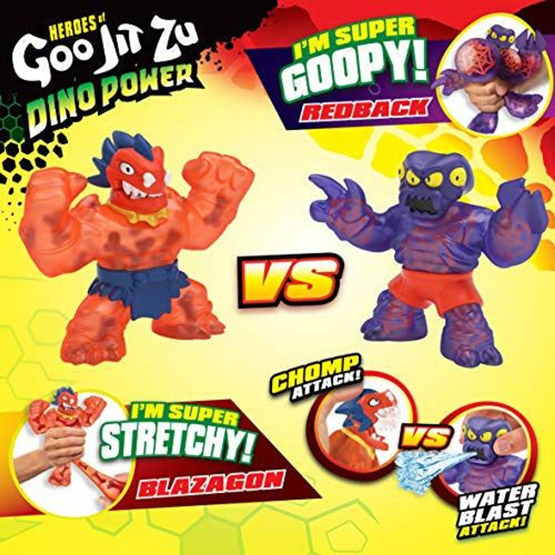 Heroes Of Goo Jit Zu Dino Power Versus Pack - 2 Action Figures - Volcanic