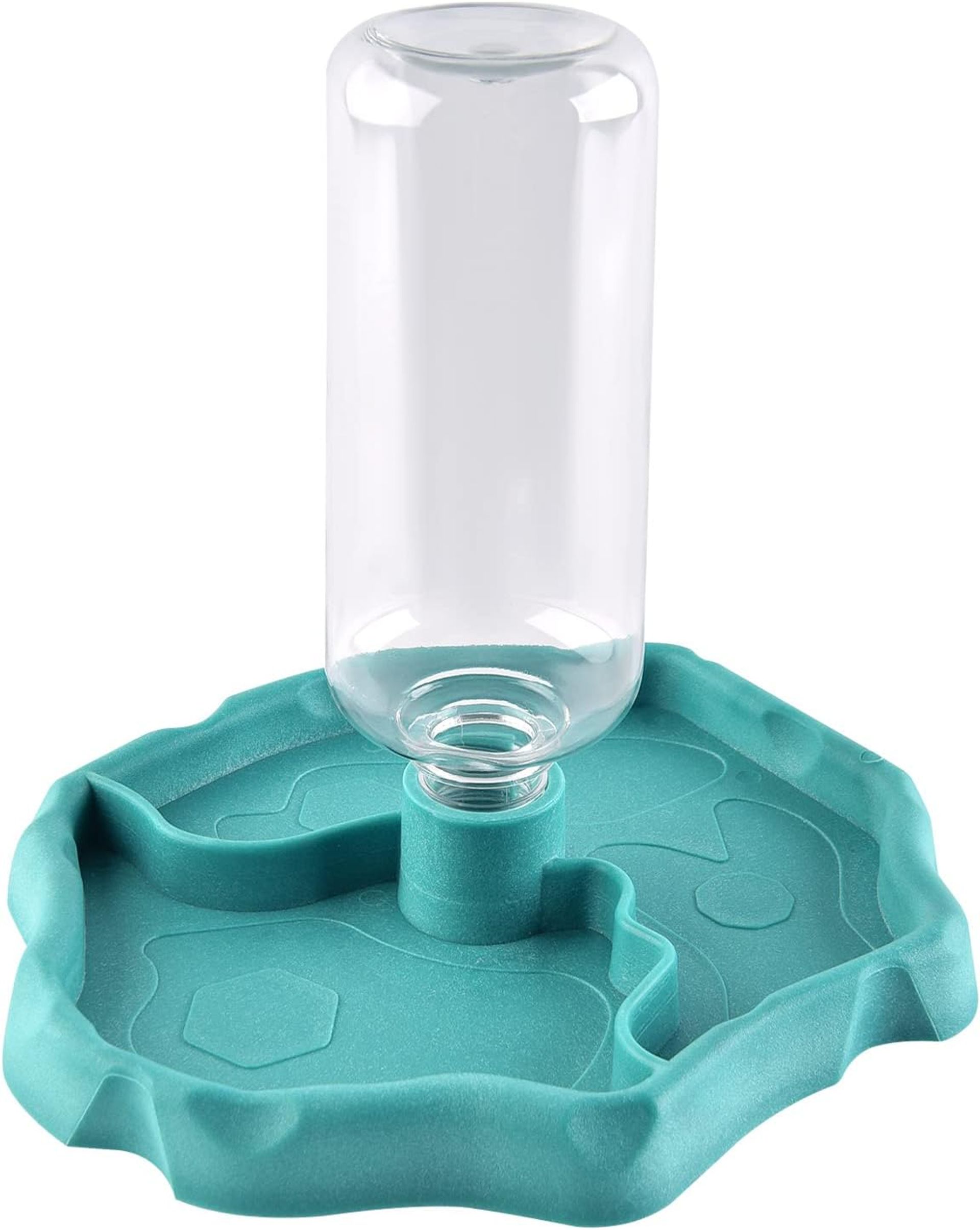 Reptile Water and Food Bowl 2-in-1 Tortoise Feed Dispenser Automatic Refill Design - Blue