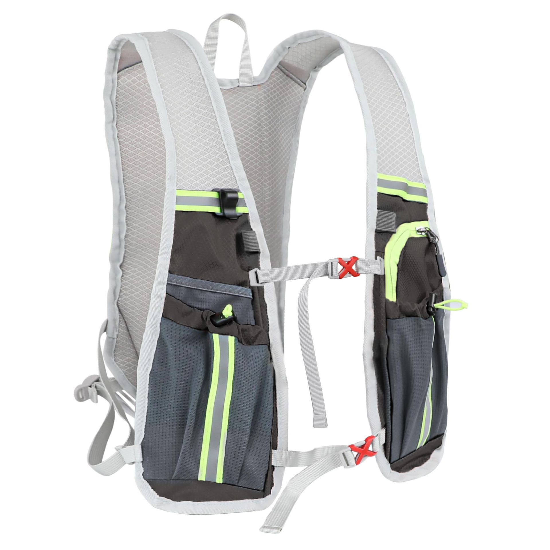 Lightweight Reflective Hydration Running Vest with Multi-Pouches - Ideal for Outdoor Running, Cycling, Climbing