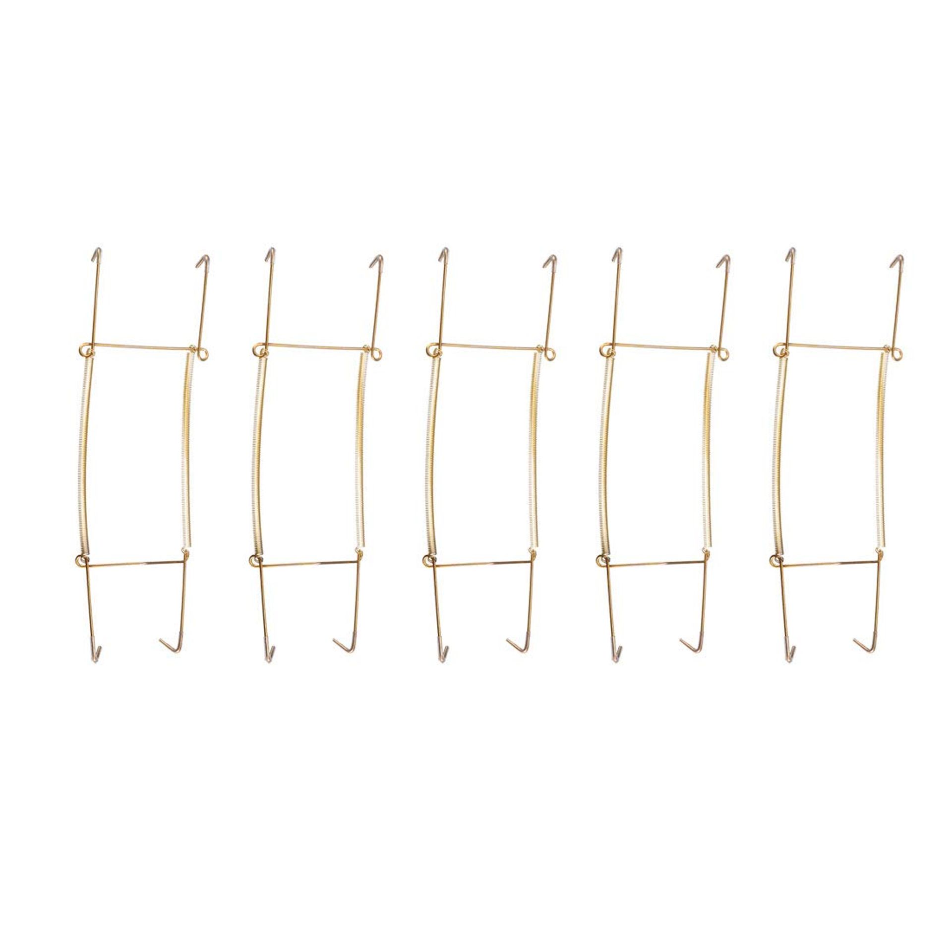 sourcing map Plate Hanger, 12-inch U Type Zinc Plated Invisible Wall Decorative Hooks with Tip Protectors, 5 Pcs