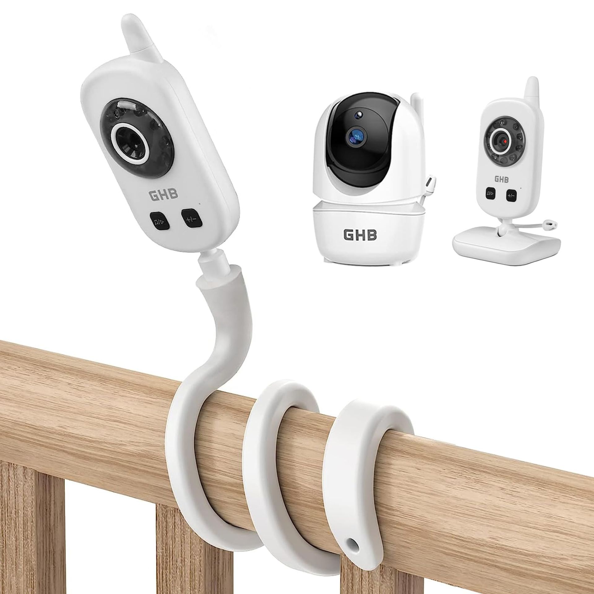 Flexible Baby Monitor Bracket for GHB 2.4 GHz & 5 Inch Cameras - Secure Crib Mount