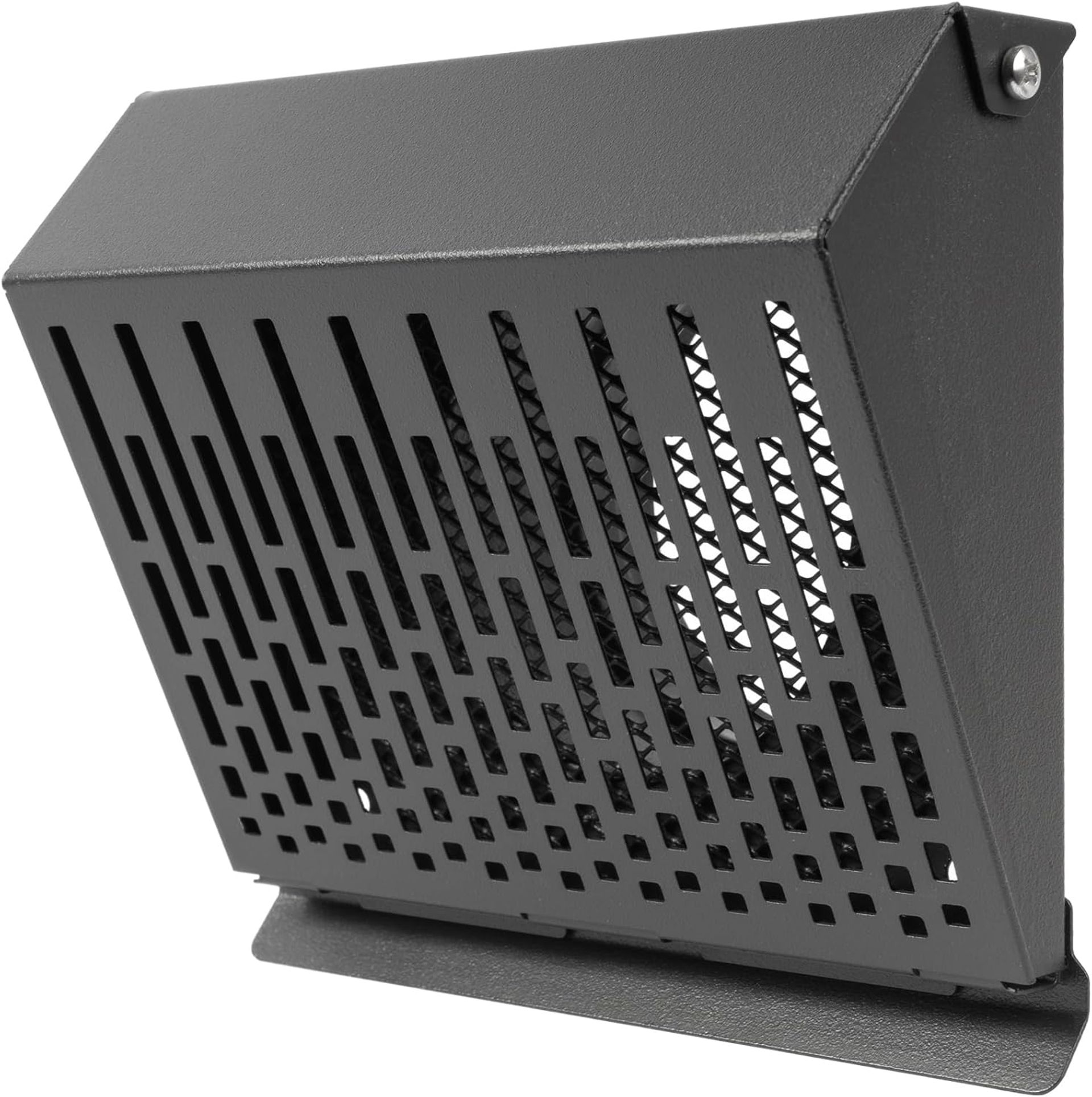 250mm Exhaust Vent Cover with Rubber Gasket - Weatherproof Steel Outdoor Air Duct Grille for Wall or Ceiling - Graphite Black