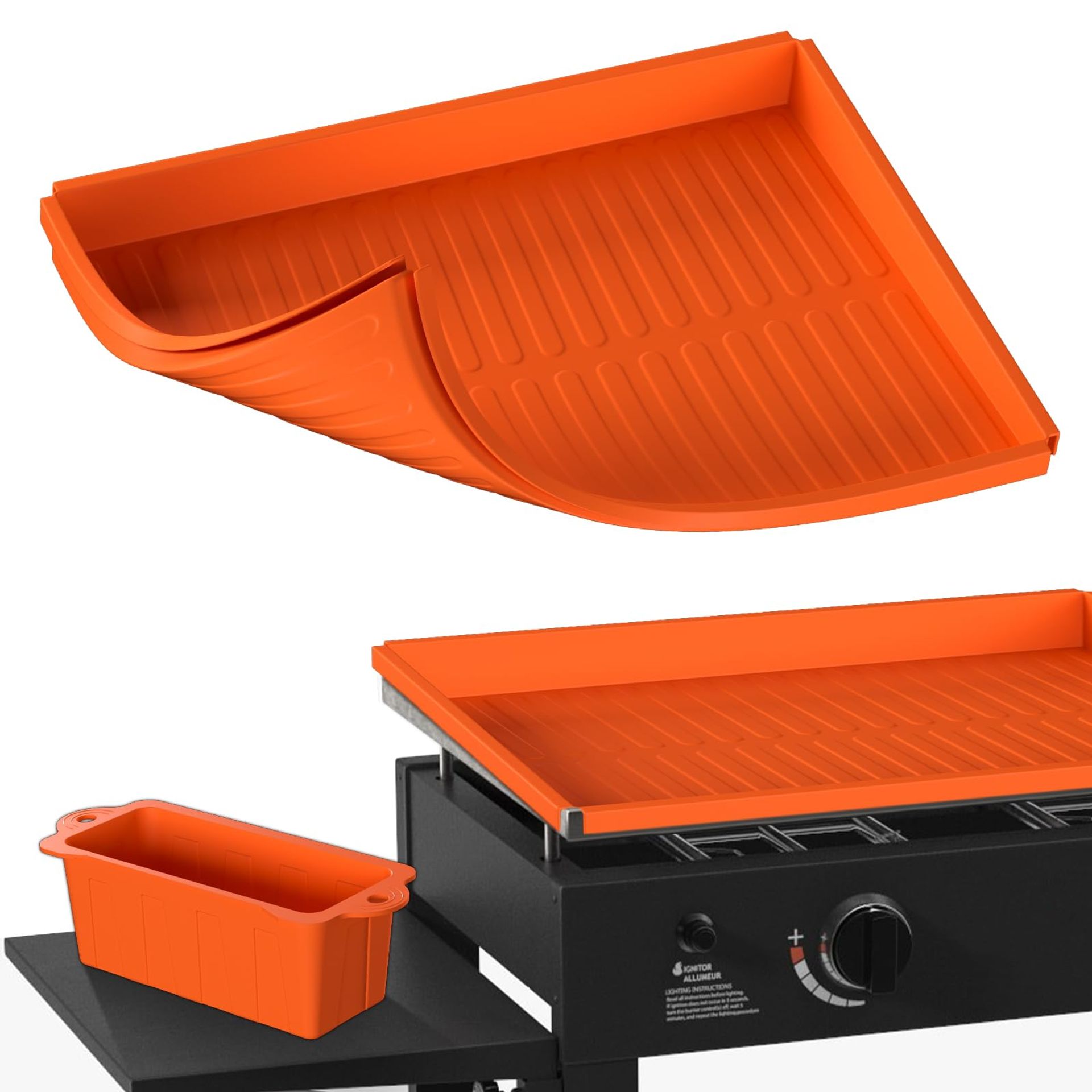 28" Griddle Cover & Accessories Set with Grease Cup Liner & Silicone Mat – Protects from Rust, Rodents & Outdoor Debris