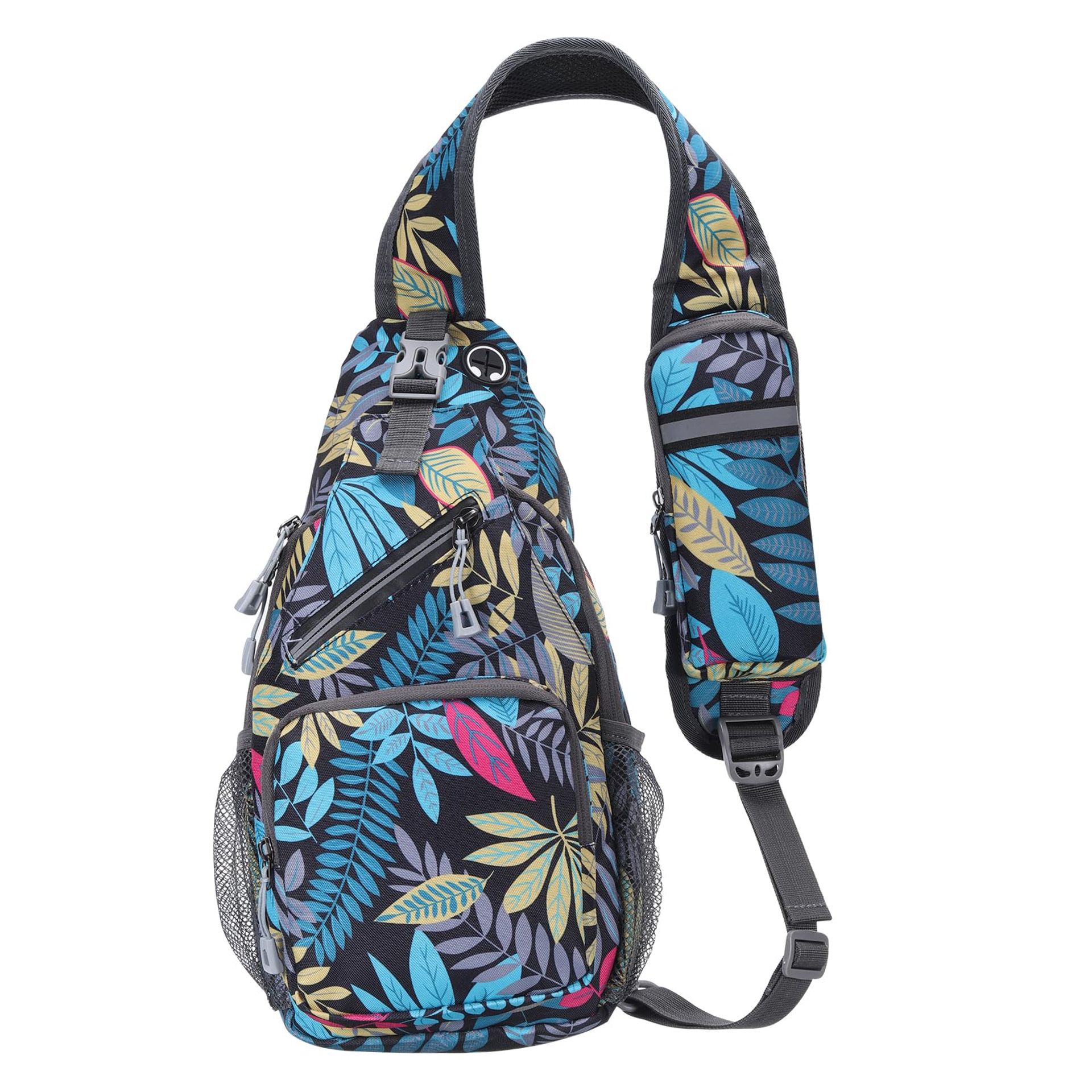 Sling Bag Oxford Crossbody Backpack Multipurpose with Pockets & Headphone Jack - Multicolour Small