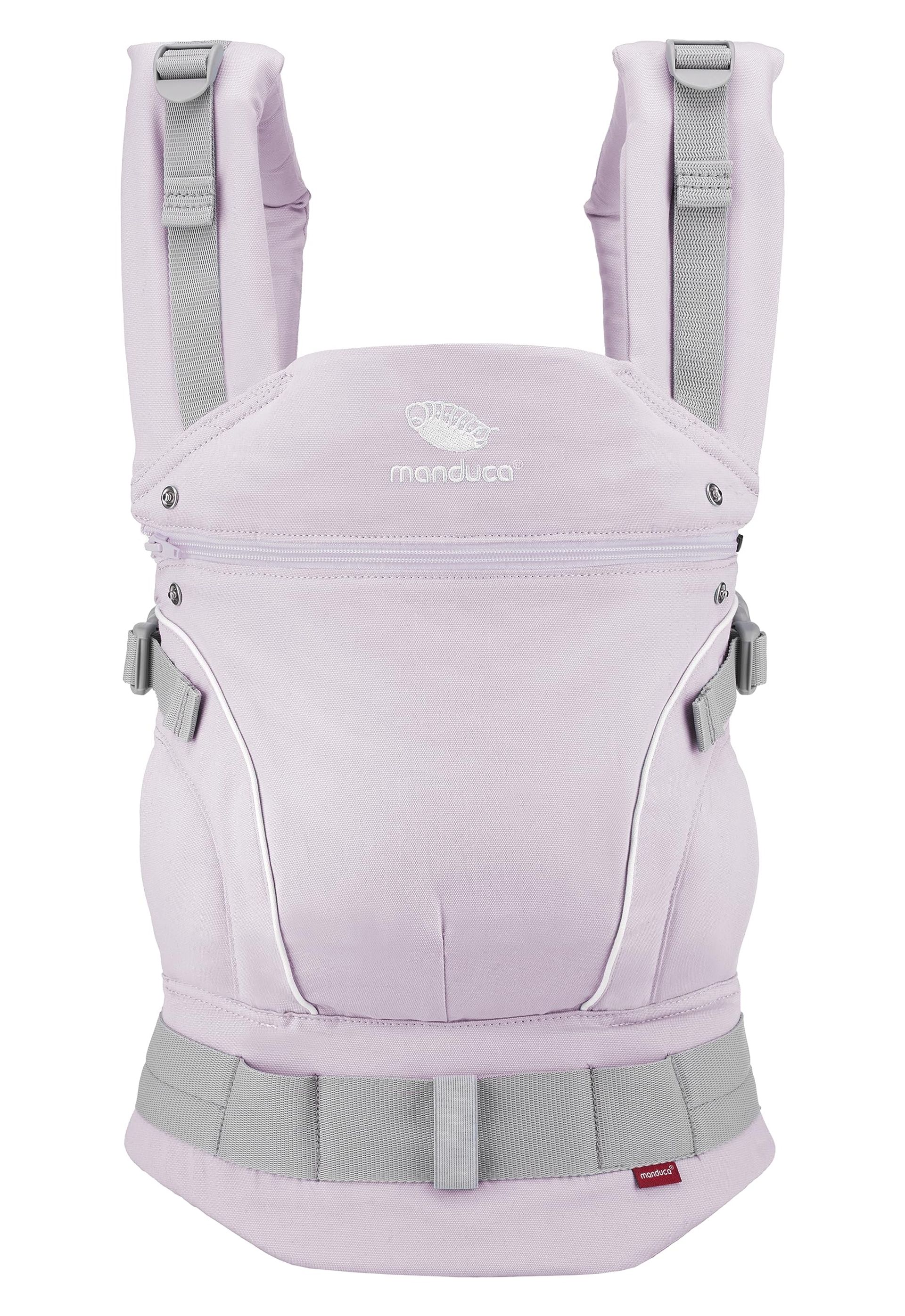 Adjustable Baby Carrier Organic Cotton Newborn to Toddler 3 Carrying Positions - Monochrome Lavender One Size