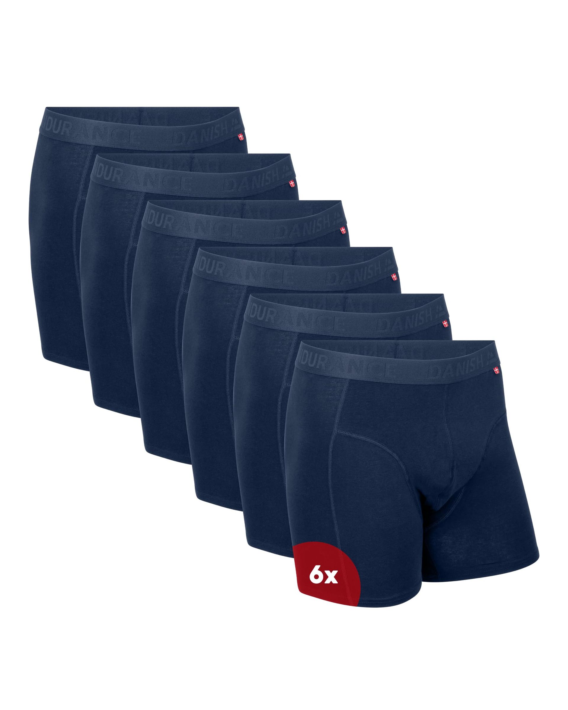 Men's Boxer Shorts Organic Cotton Soft Breathable Underwear Anti-Chafing Multipack - Navy 6-pack XXL