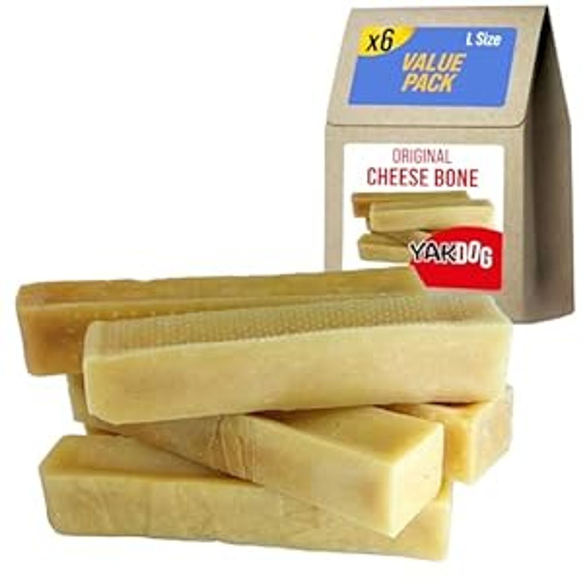 Cheese Sticks for Dogs Long-Lasting Chew Treats 100% Natural Traditional Himalayan Made in Belgium - Size L Pack of 6