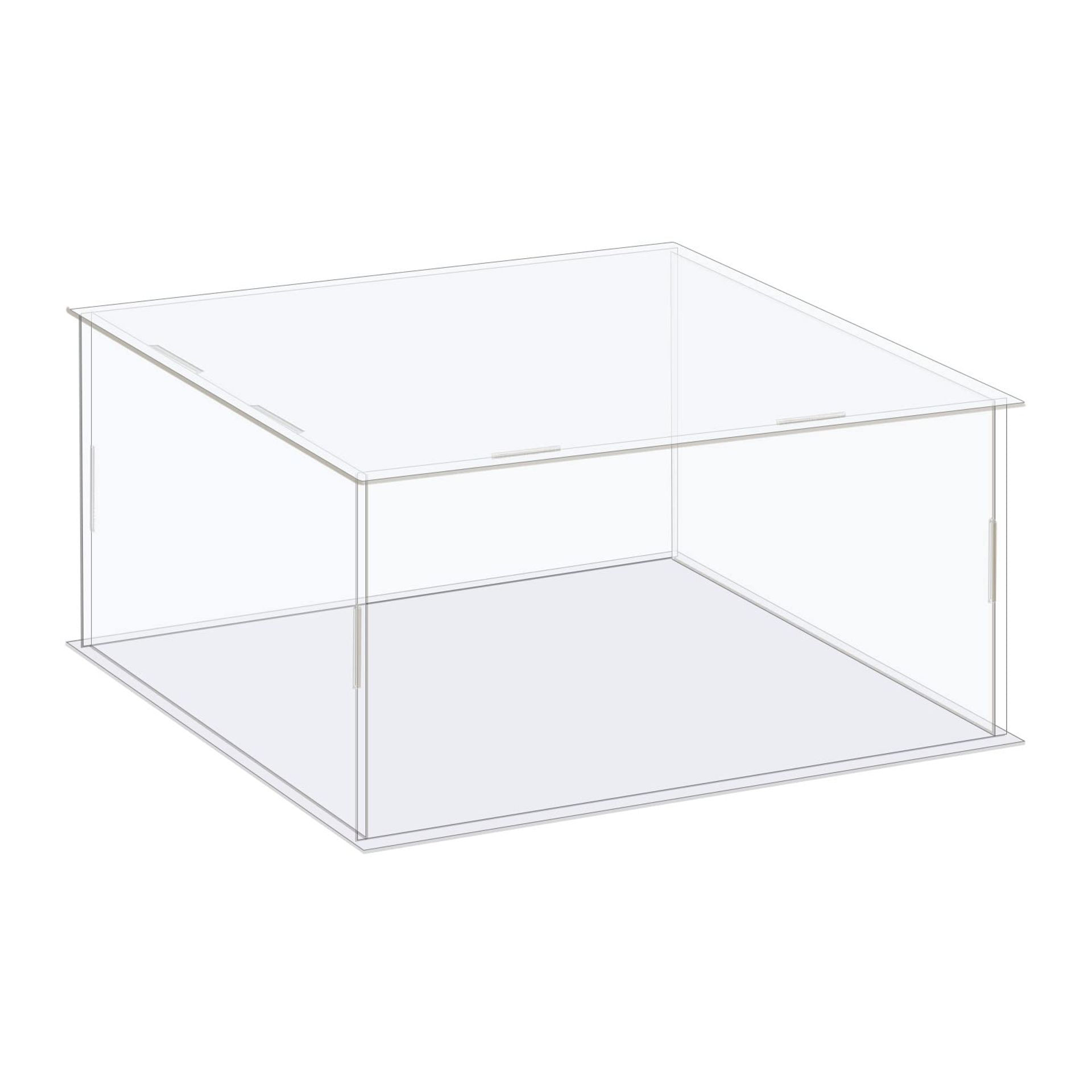 sourcing map Acrylic Display Case Box Clear Dustproof Protection Showcase 21x21x11cm for Collectibles Display