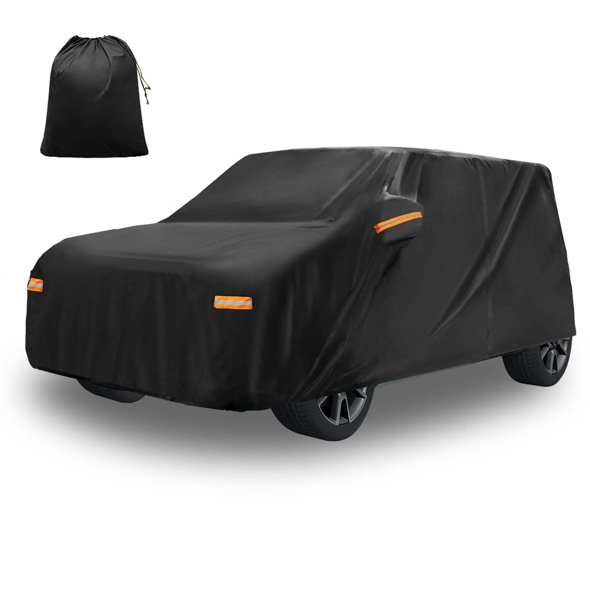 Car Cover for Kia Soul Waterproof Aluminium Film Outdoor Protection with Driver Door Zipper - Black for Kia Soul