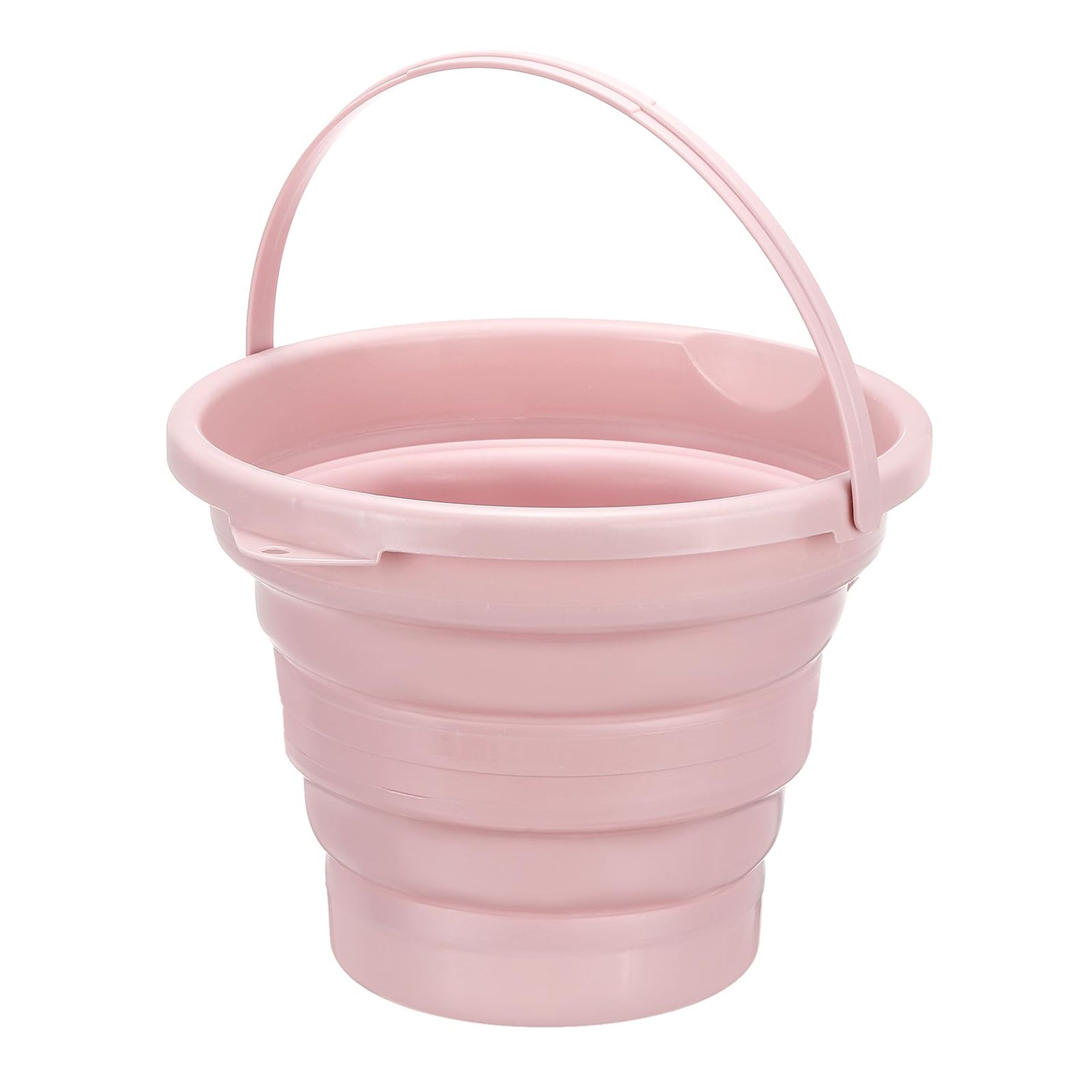 Collapsible Folding Bucket Portable Plastic Tub for Cleaning, Camping & Car Washing - Nordic Pink 10L/2.6Gallon