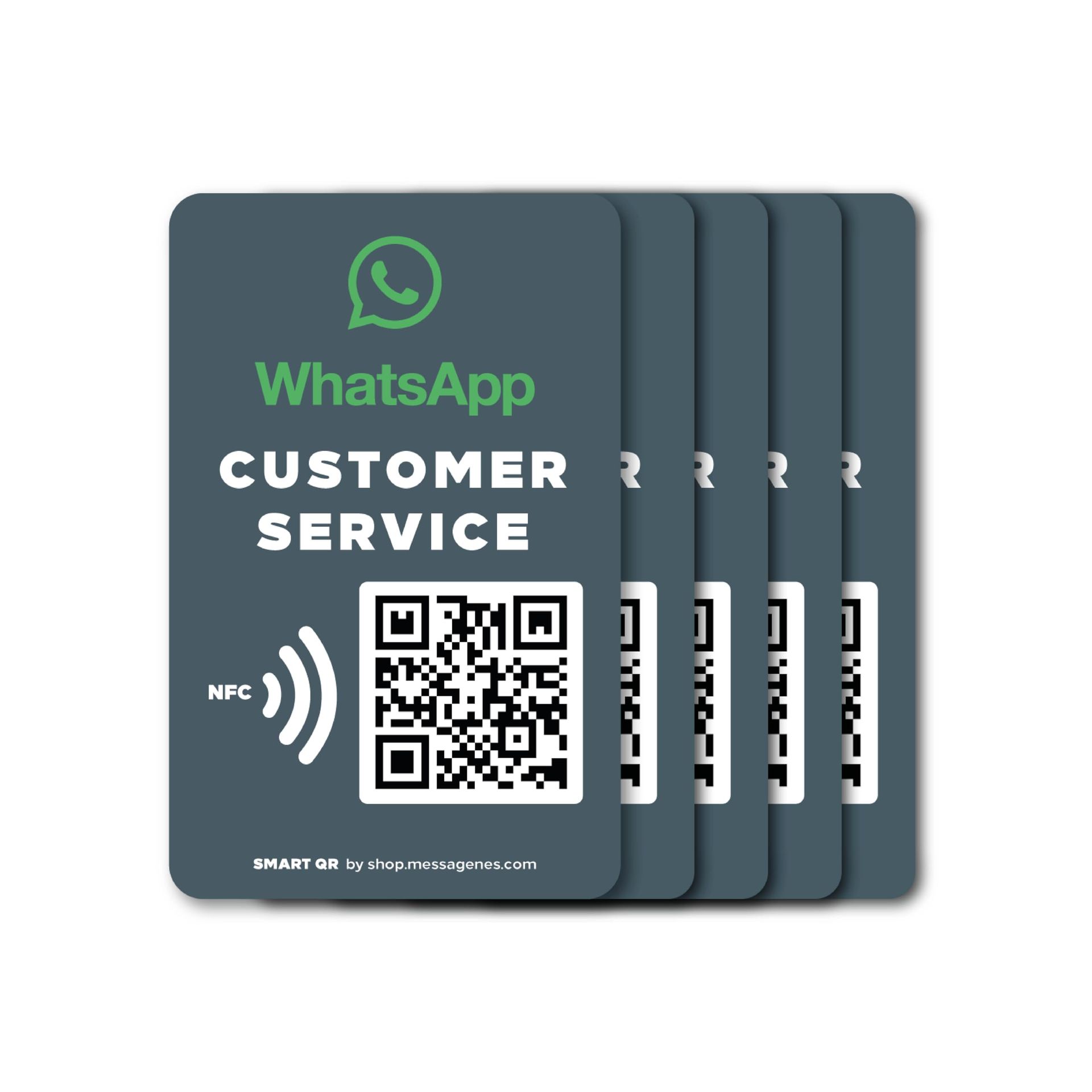 WhatsApp Sticker QR & NFC Customisable Reception Stickers 5 Pack - Reusable Style