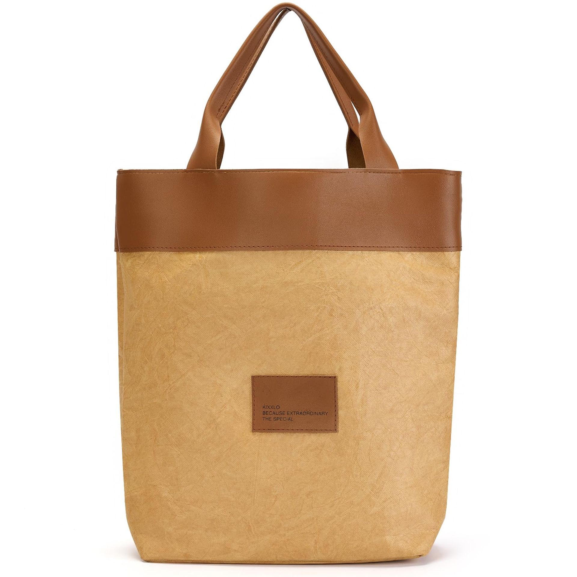 Women's Tote Bag Large Capacity Waterproof Lightweight Shoulder Handbag for Work, Shopping & Travel - Yellow Brown Style DBZB03