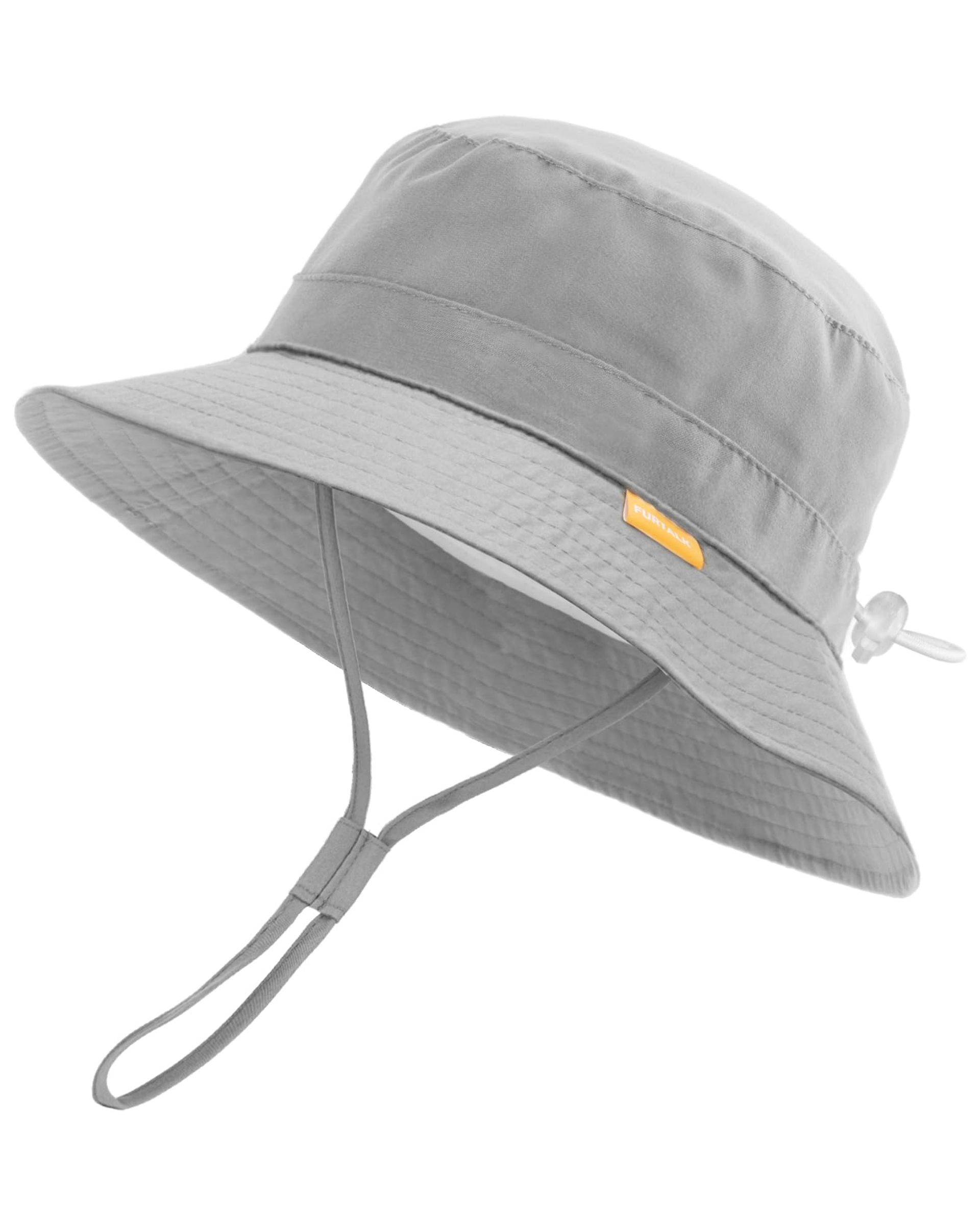 Grey UPF 50+ Sun Protective Baby Bucket Hat for Kids, 2-5 Years - Summer Beach Cap