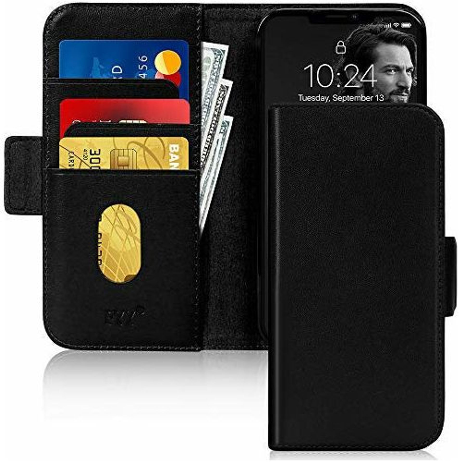 Fyy IPhone 12 Pro Max Case, [Genuine Leather][RFID Blocking] Flip Wallet
