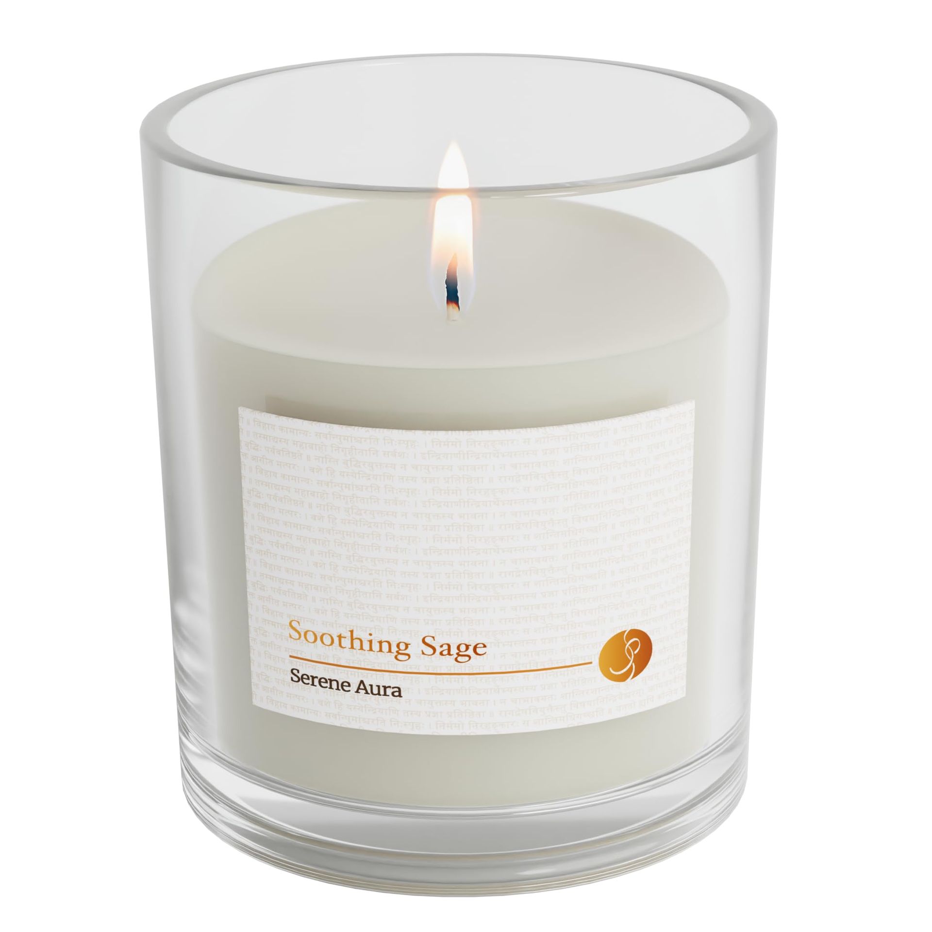 Serene Aura Scented Candle with Citrus Essential Oils | Natural Soy Wax | 40hr Burn | 200g | Relaxing Gift & Home Décor