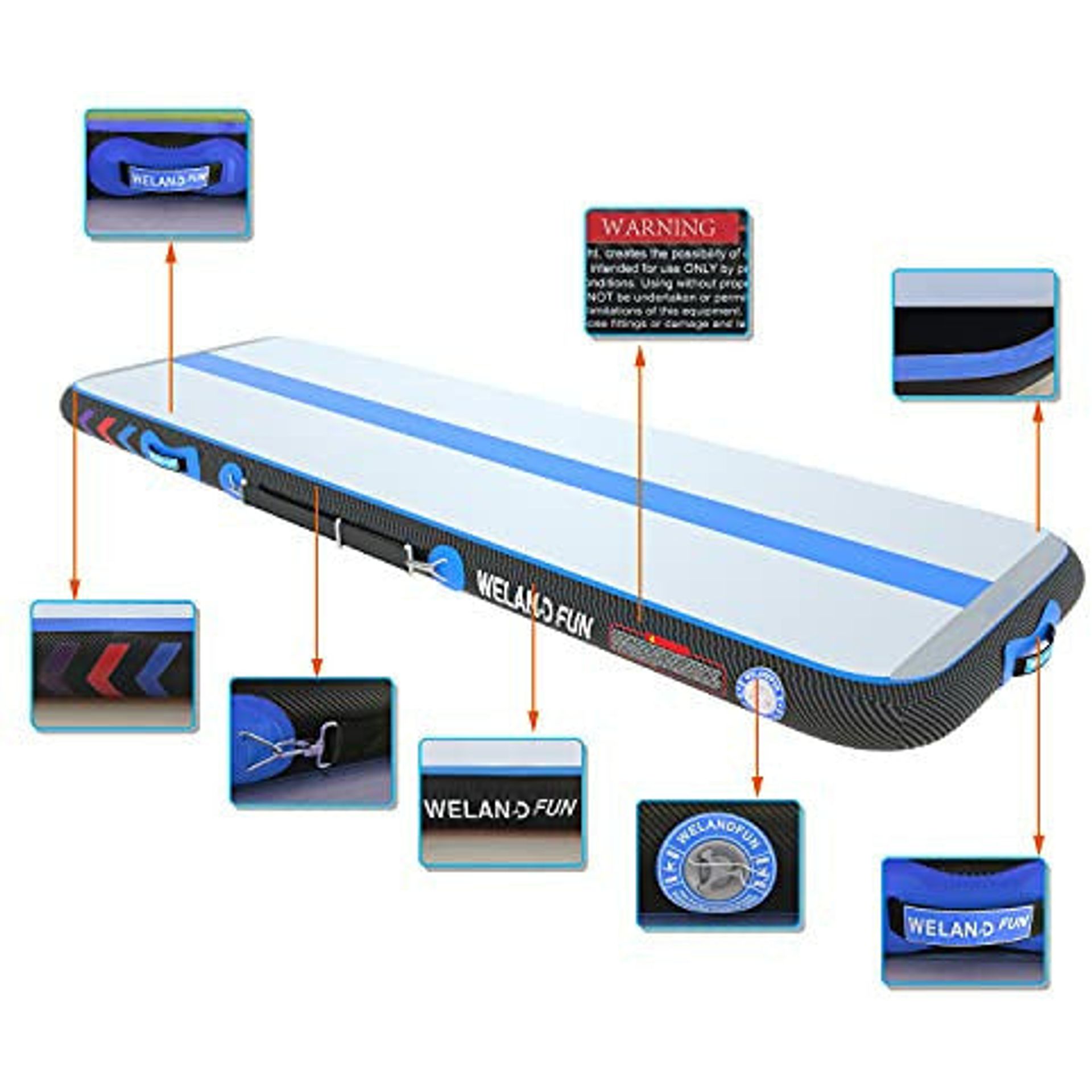 Gymnastics Tumbling Mat ROMELANDS Inflatable Gymnastics Mat – 4in Thick Air Track For Tumbling, Cheer & Home Use Inflatable Air Track