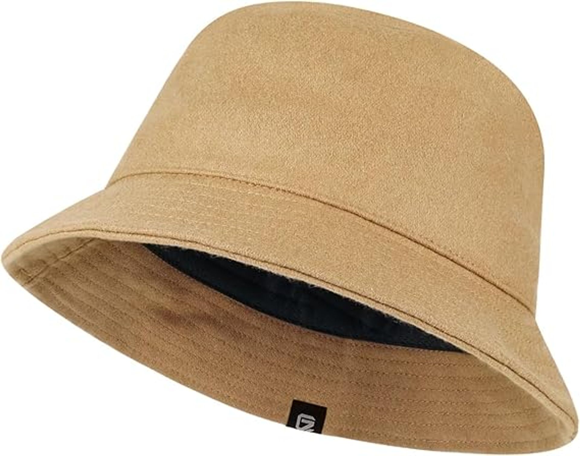 Winter Bucket Hat in Premium Wool, Unisex, Packable, Warm Felt for Hiking & Outdoors, Khaki L