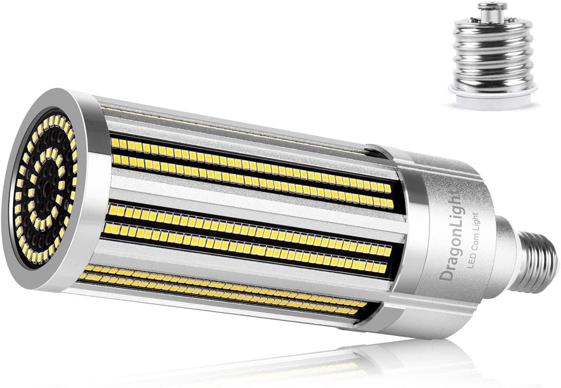 80W LED Corn Light Bulb, 9600 Lumen Daylight White, E27/E40 Base for Warehouses, Garages & High Bay Lighting