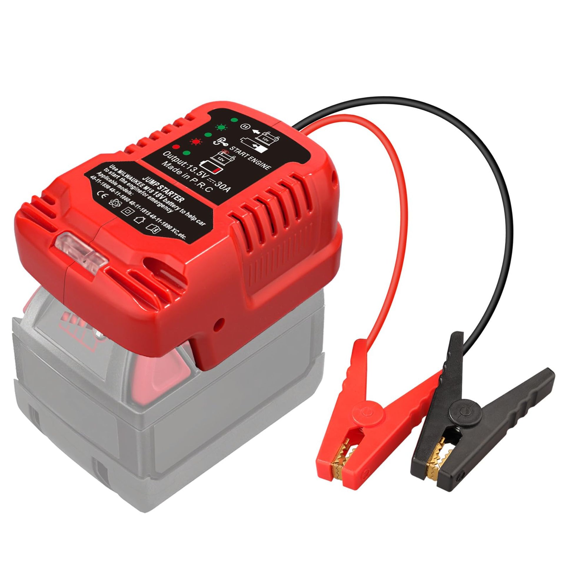 Car Jump Starter Adapter for Bosch Professional 18V GBA Battery 11 Gauge Booster Cables for 12V Engines Under 3.5L - Blue Jumper for Bosch GBA 18V