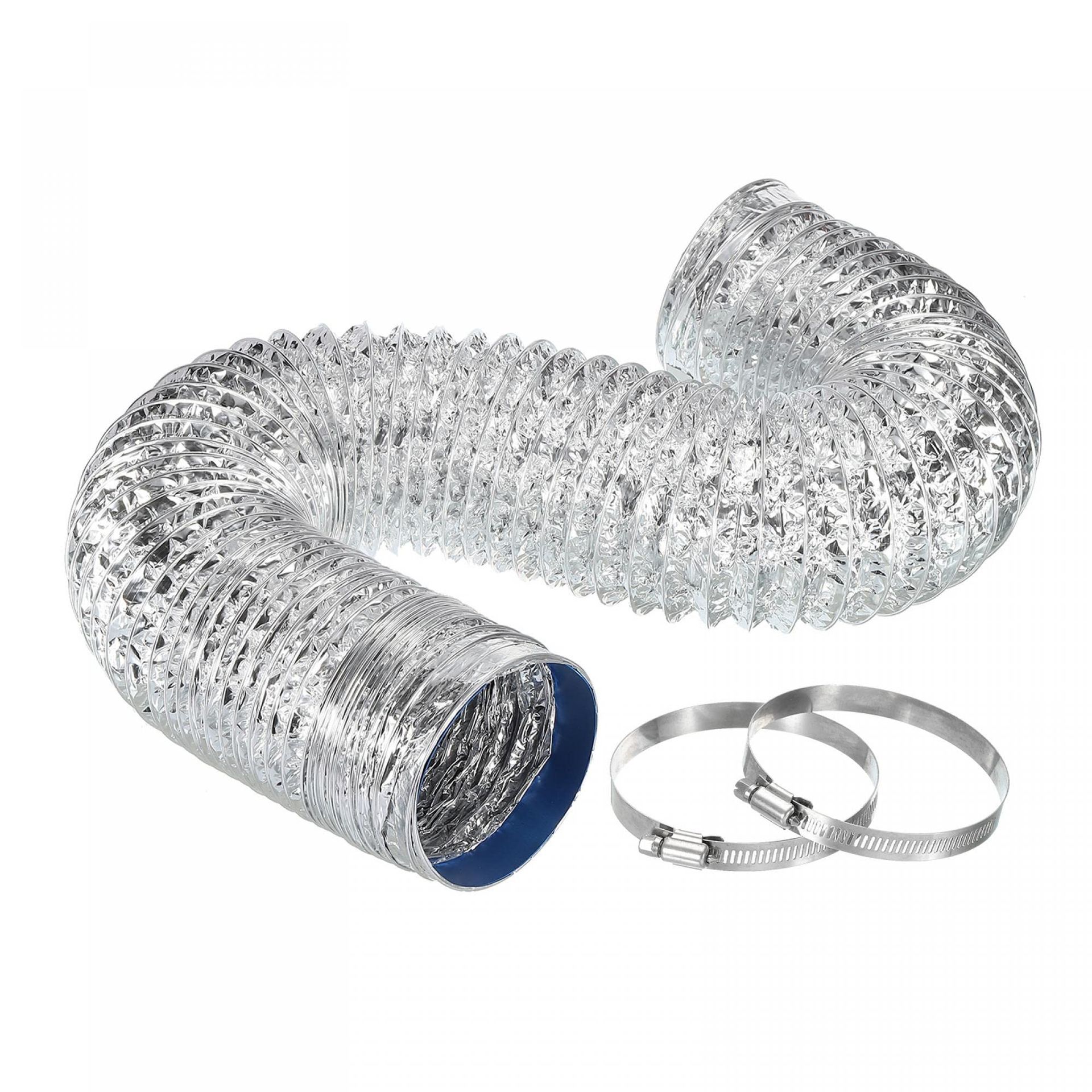 High-Performance 3 Inch Aluminium Air Ducting 6.56 Feet with Clamps for HVAC Ventilation