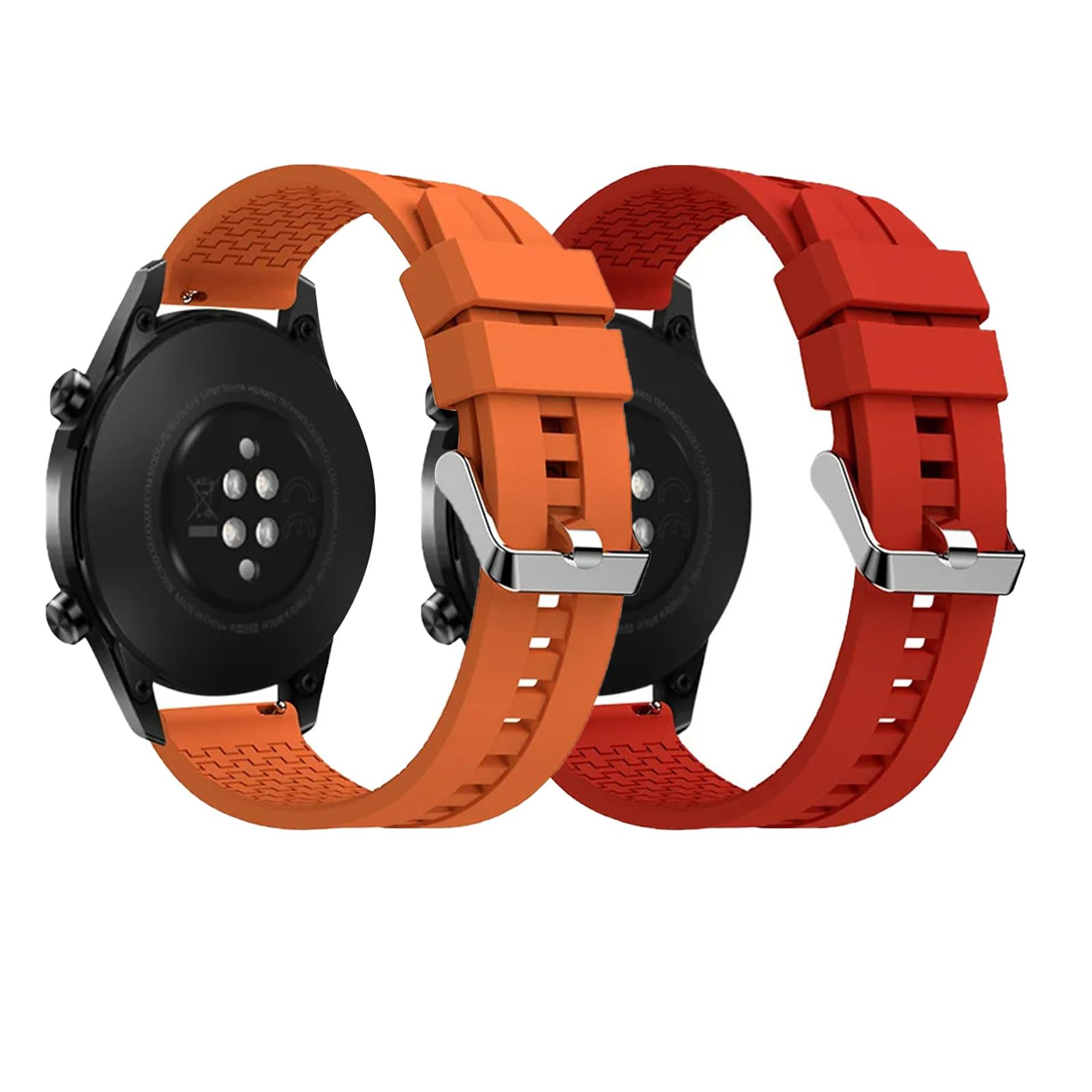 2 Pack Silicone Strap for Huawei Watch GT2/GT3/GT2 Pro 46mm, 22mm Soft Replacement Wristband Adjustable Sport Band Straps for Huawei GT 2/GT/GT Active/GT 2e/Watch 3/3 Pro Men Women